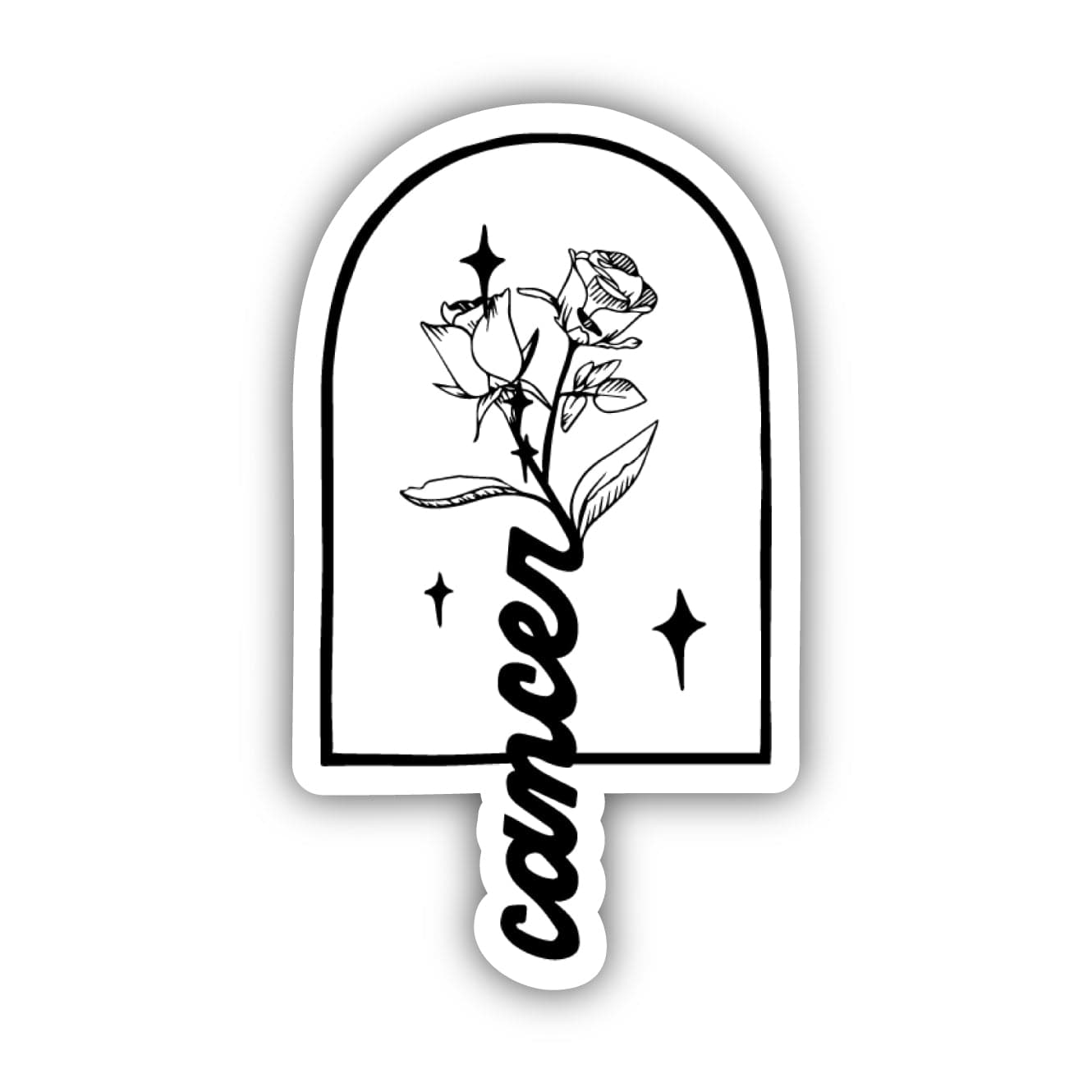  Cancer White Rose Zodiac Sticker、mySite、ghnorth