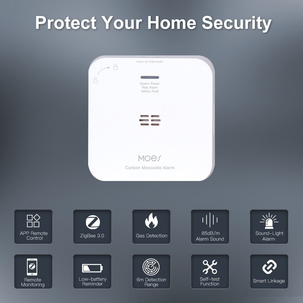 ZigBee CO Detector Alarm Wireless Gas Leak Carbon Monoxide Sensor、mySite、fannypackpong