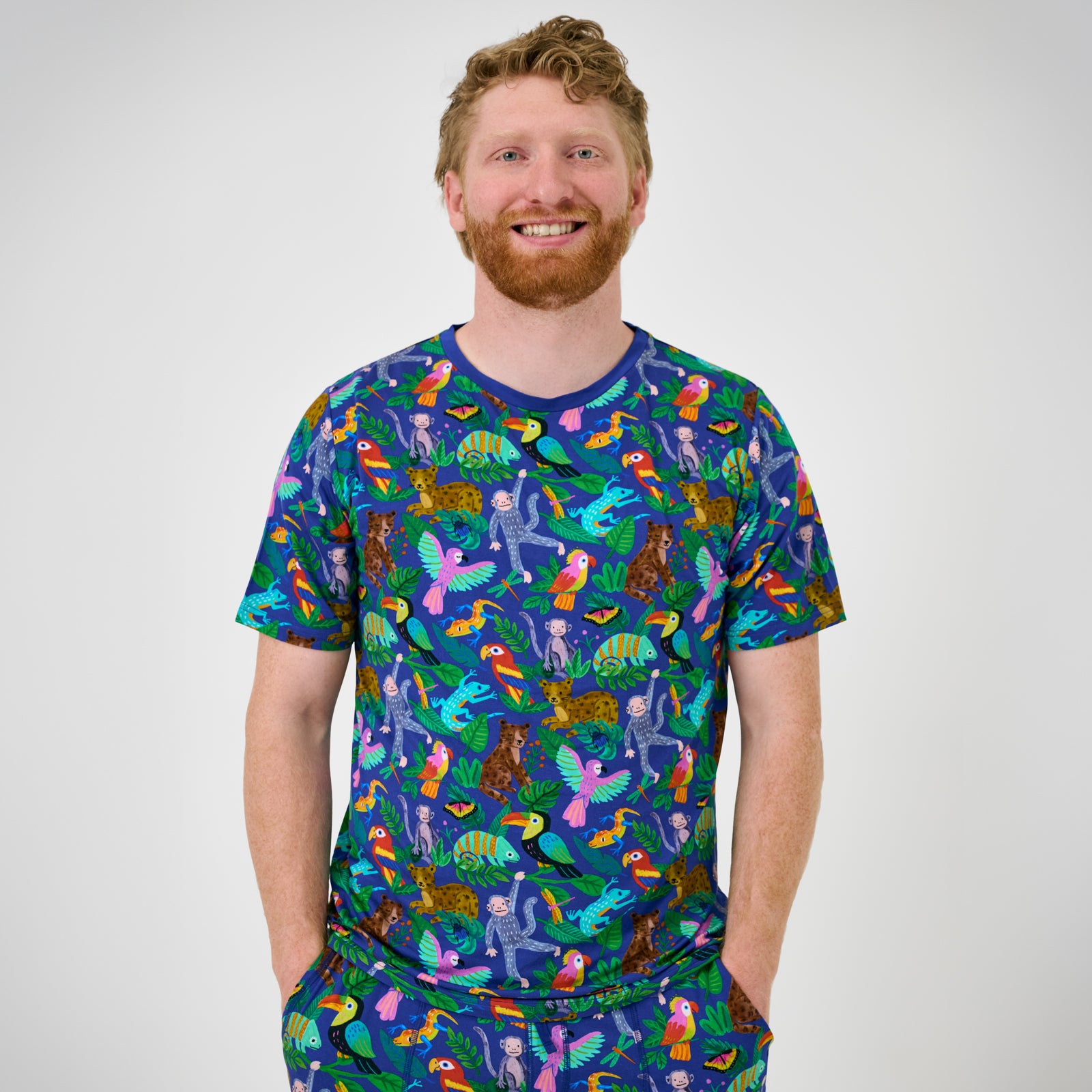 Jungle Jam Men's Short Sleeve Pajama Top、mySite、g9winljtr