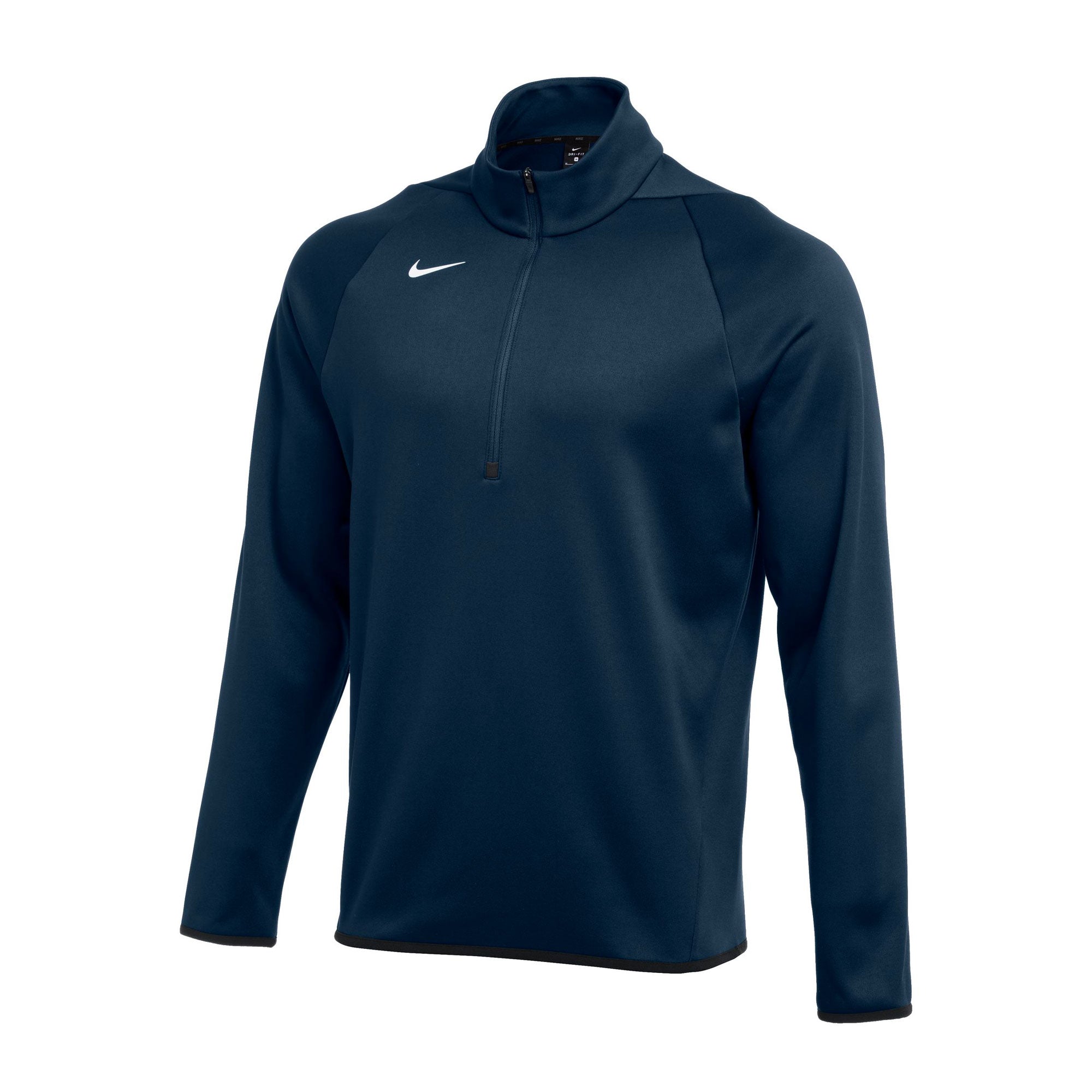 Nike Men's Therma Long Sleeve 2/4 Zip Pullover Top Navy/White、mySite、noshort