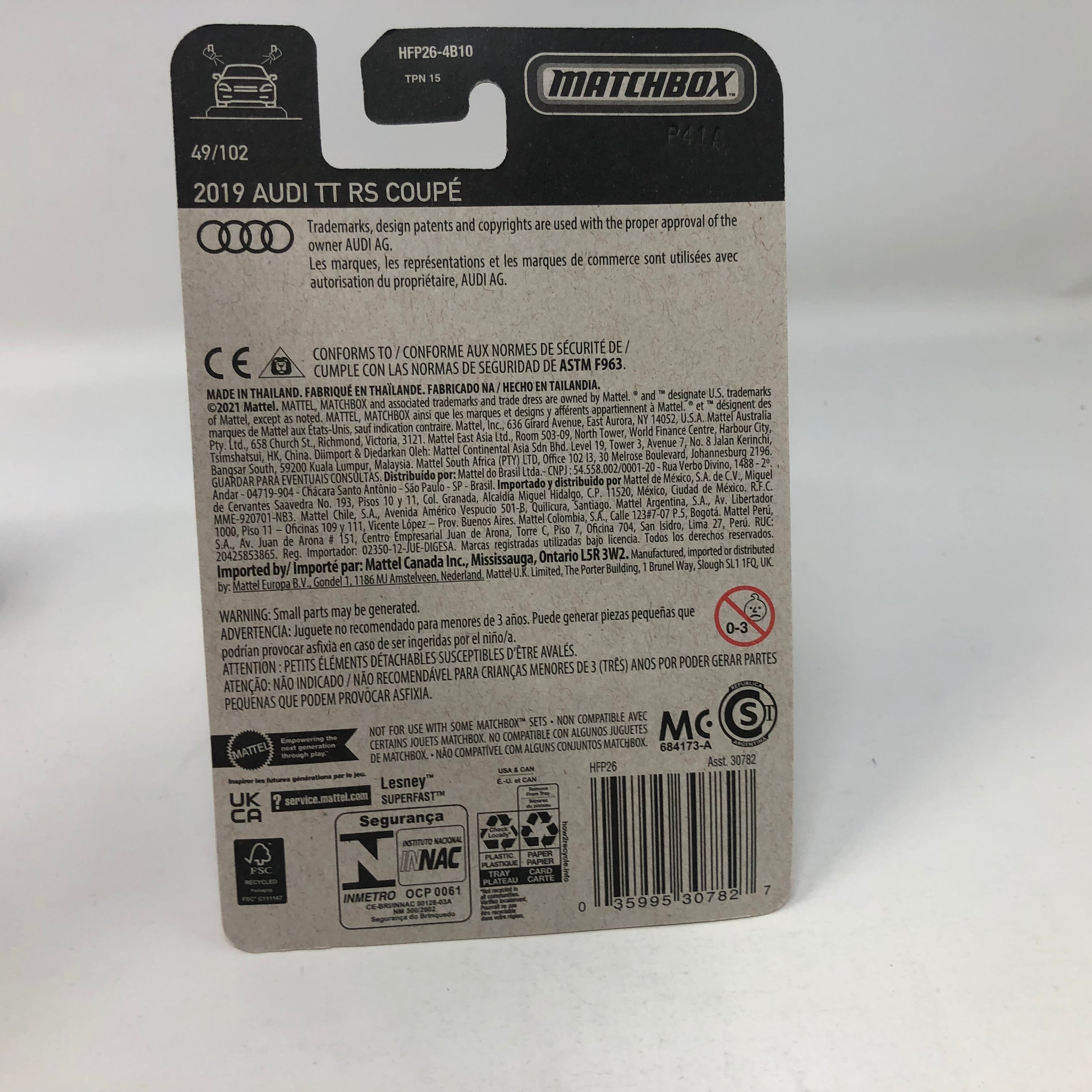 2019 Audi TT RS Coupe * RED * Matchbox Basic Series、mySite、hgirdovlk