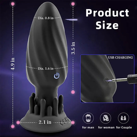 10-Mode Rotating & Vibrating Tentacle Anal Plug