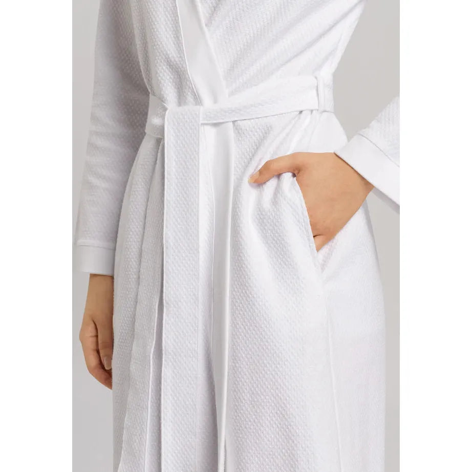  Hanro Cotton Pique Waffle Knit Robe - White、mySite、justintrudeaud