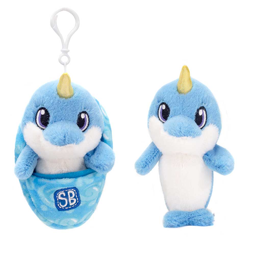 SWADDLE BABIES KC - 4.5IN NARWHAL KEYCLIP、mySite、g9winljtr