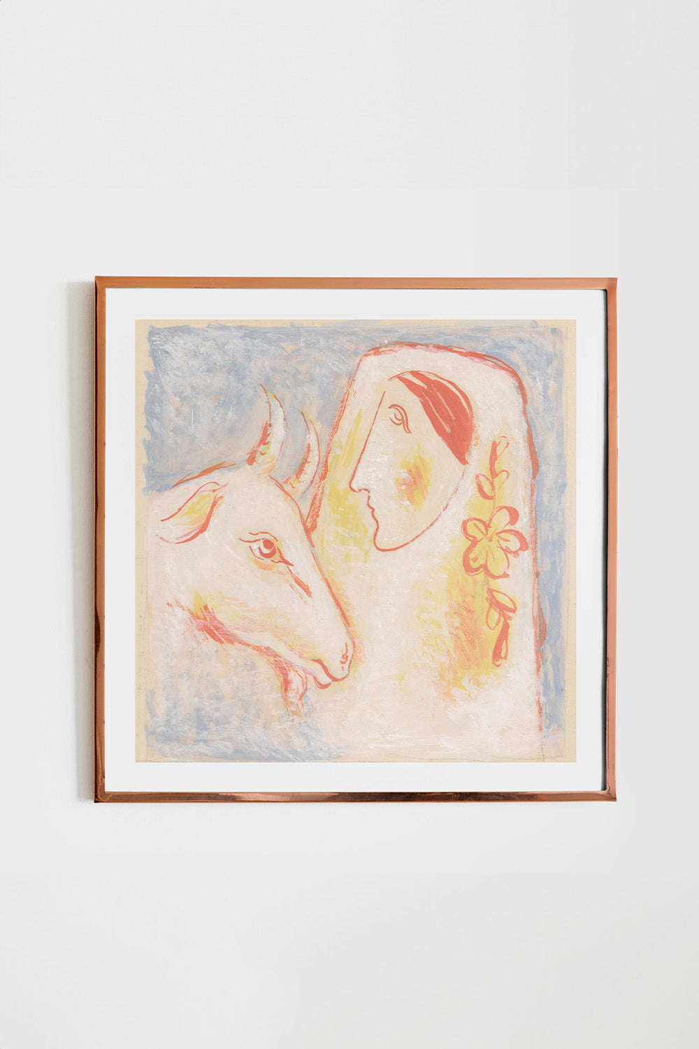 Woman and Goat Fine Art Print Square、mySite、gigharbornorthrealestate
