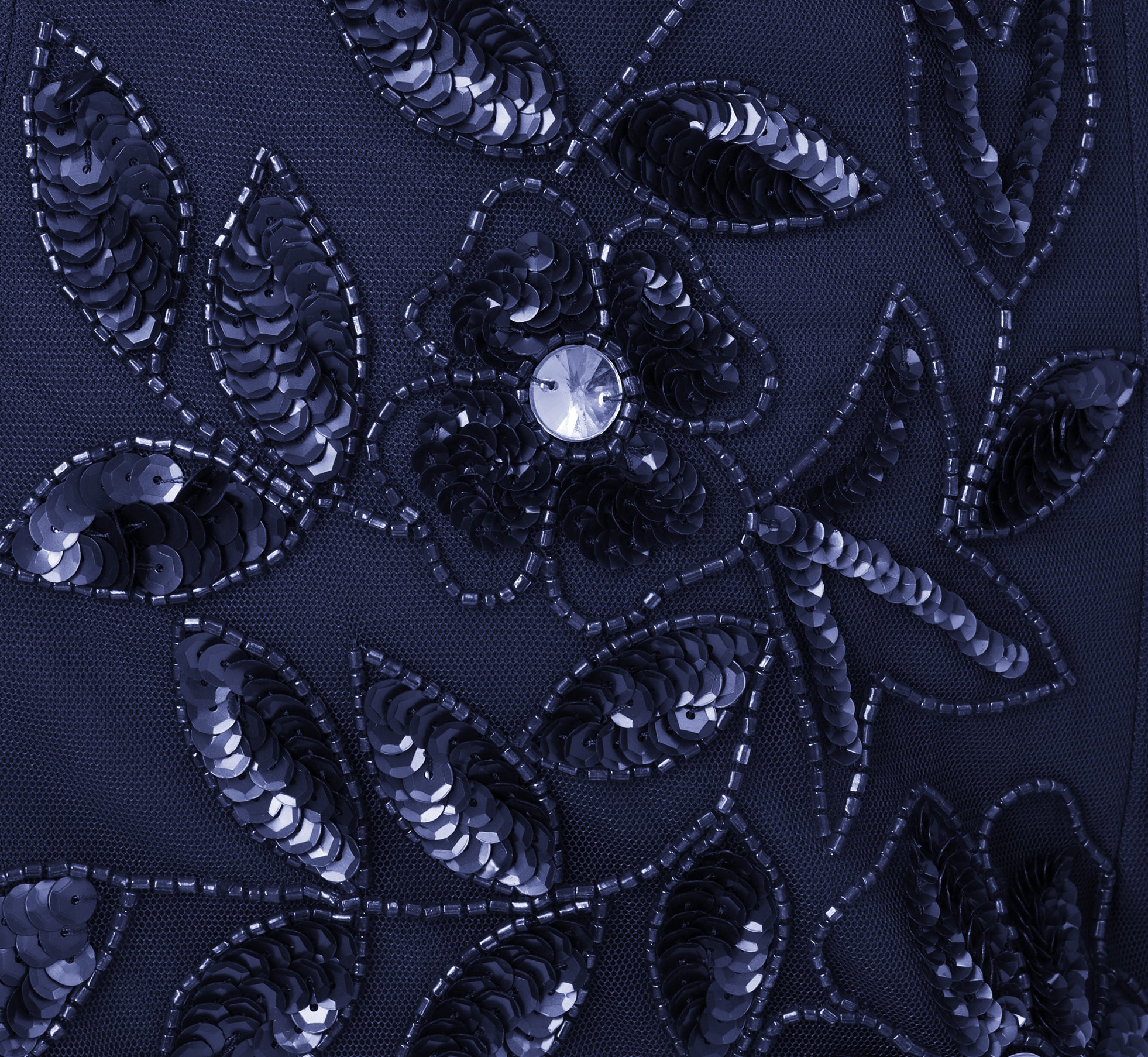 Floral Beaded One Shoulder Mermaid Gown With Godet Skirt In Light Navy、mySite、solidvoid