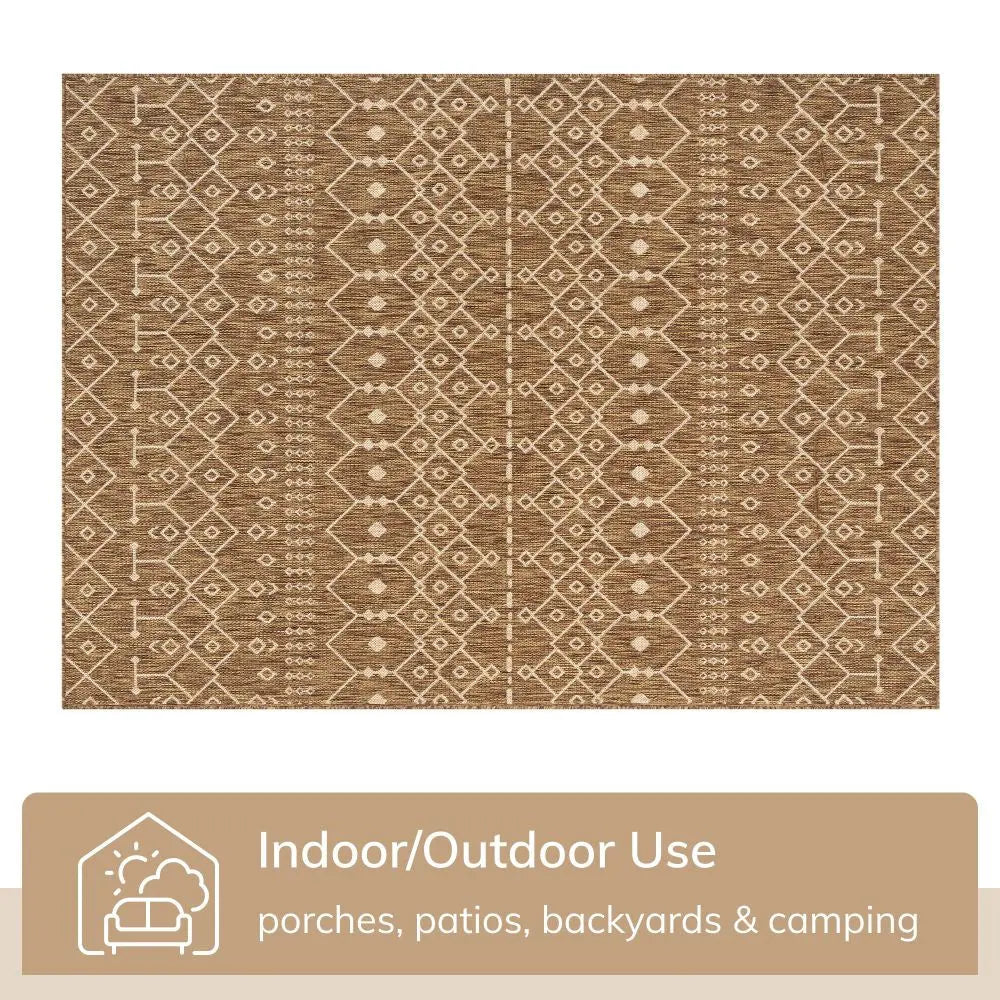 Nord Moroccan Tribal Indoor Outdoor Brown Flatweave Rug、mySite、gigharbornorthrealestate