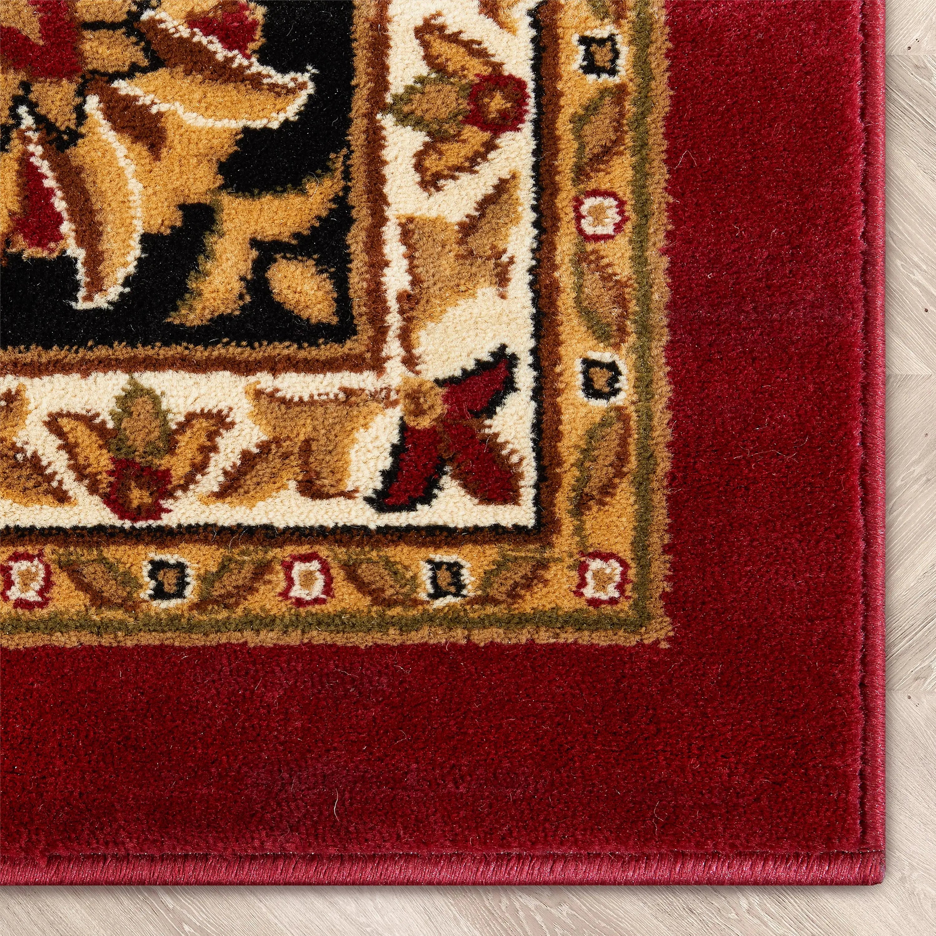 Medallion Kashan Red Traditional Rug、mySite、gigharbornorthrealestate