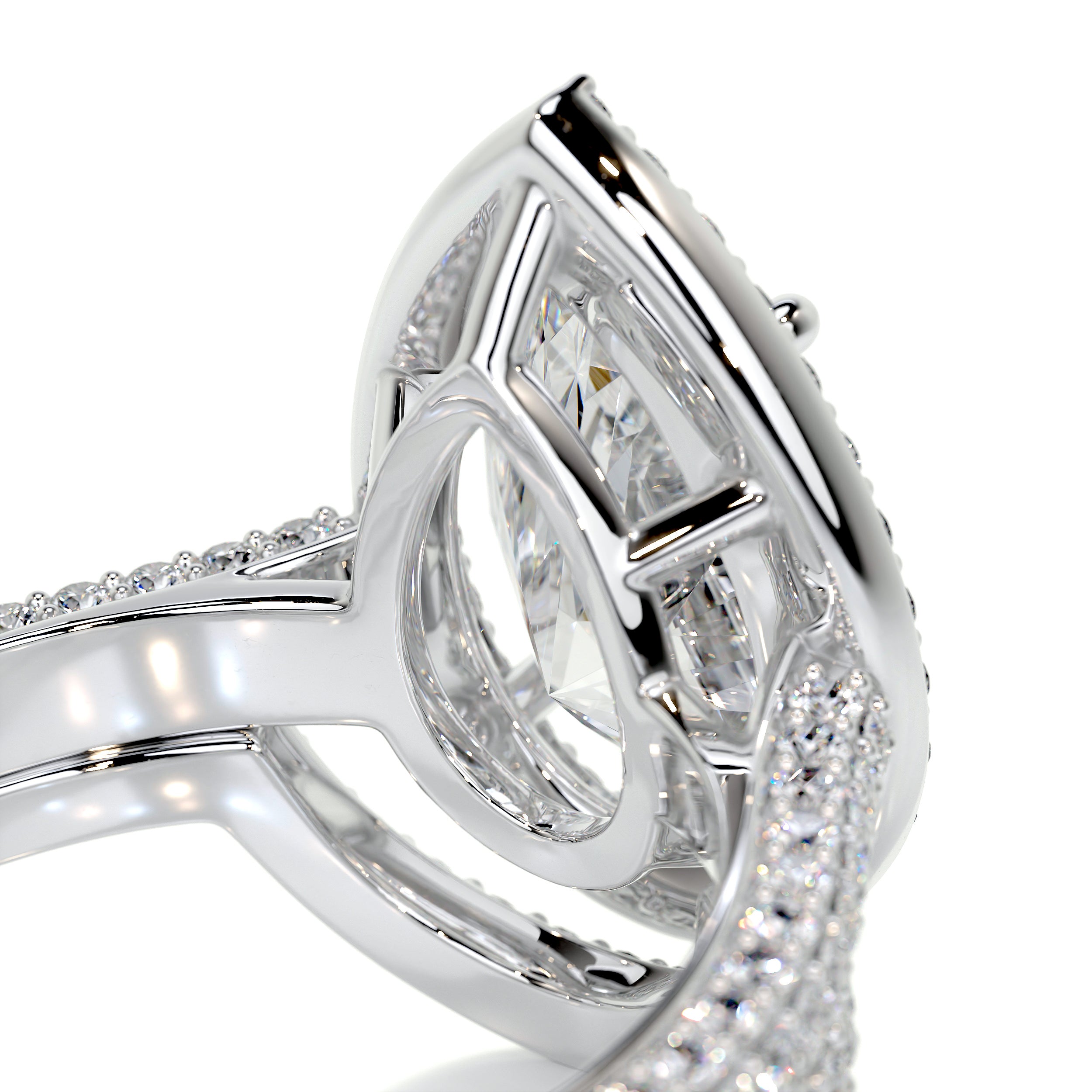 Maggie Moissanite & Diamonds Bridal Set -18K White Gold、mySite、hinf8tx79