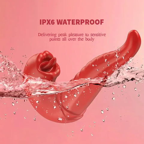 App-Controlled Tongue Vibrator Rose Toy