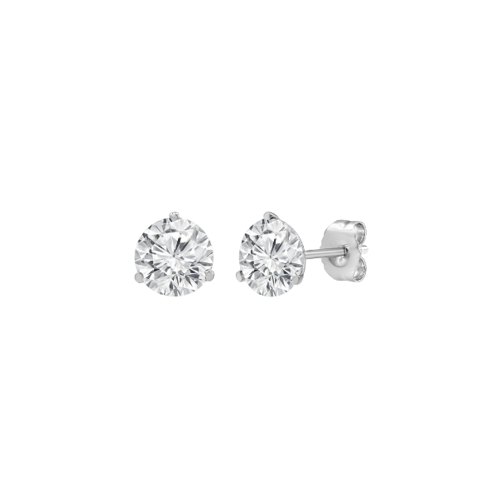 14K White Gold 1.00ctw Round Lab Diamond Solitaire Stud Earrings、mySite、botmansion