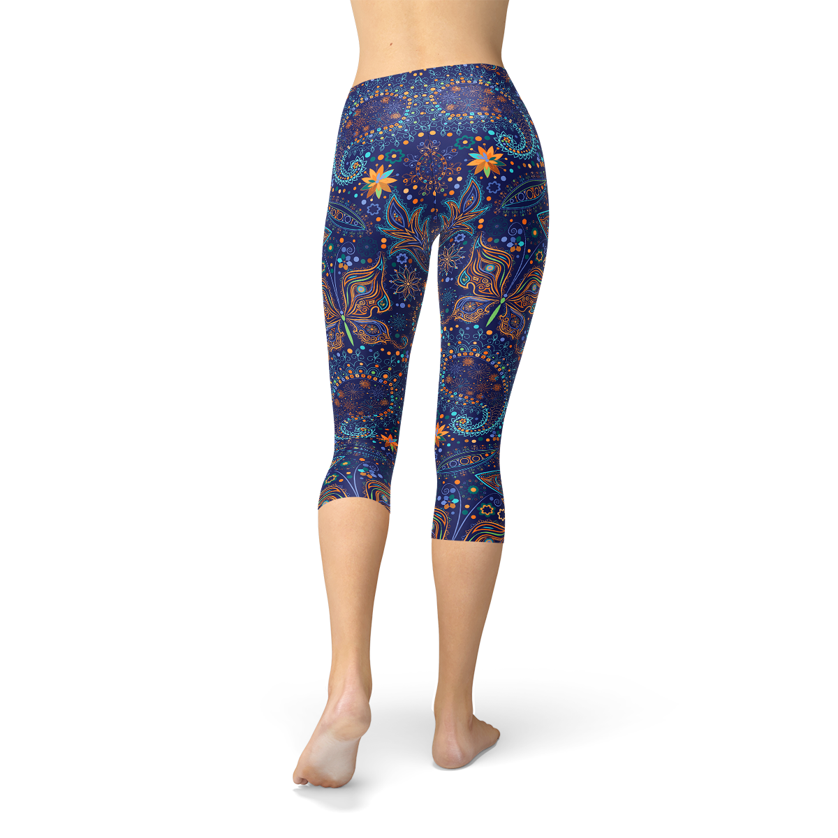 Paisley Butterfly Women's Capri Leggings、mySite、camillekostekn