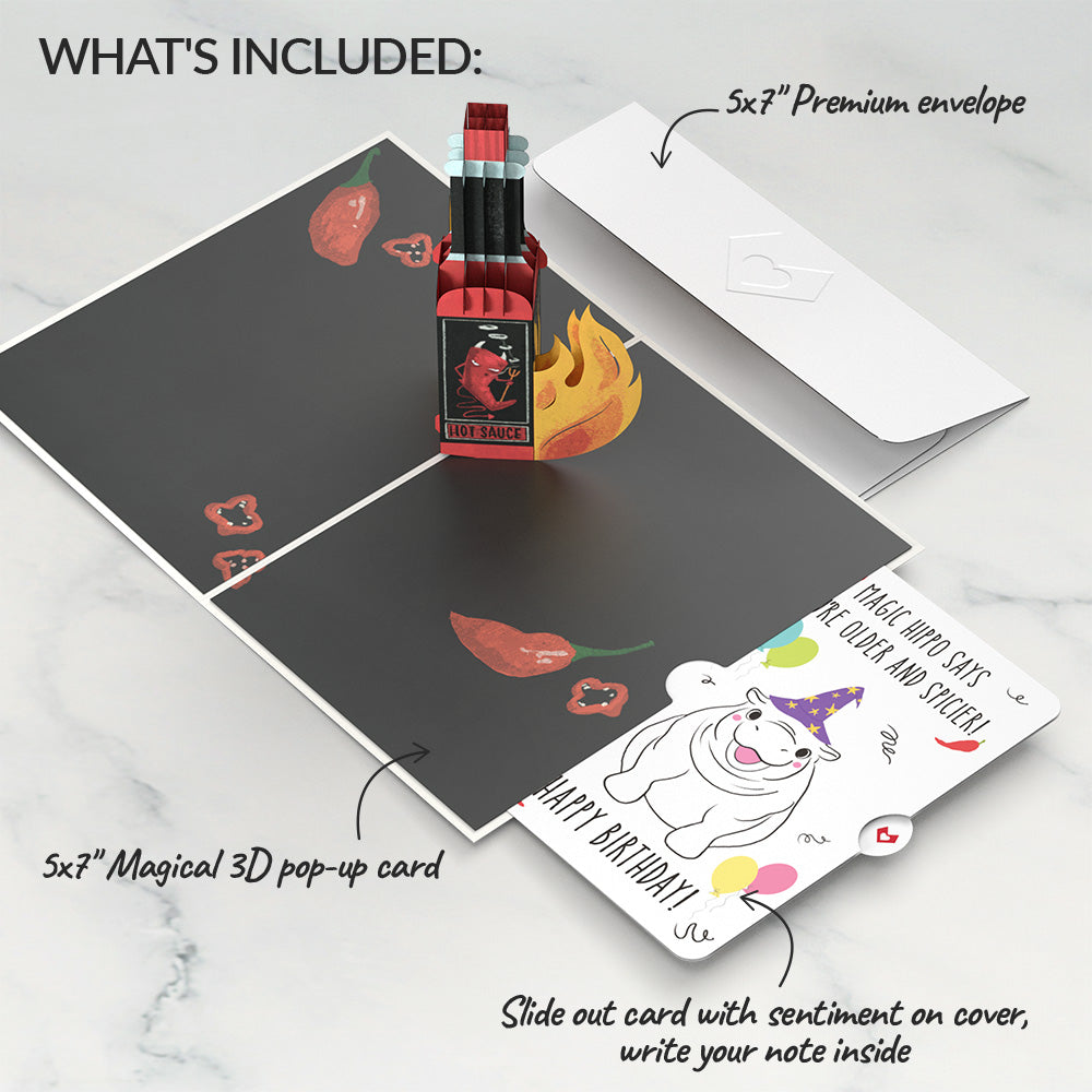 Happy Birthday Hot Stuff with Magic Hippo Pop-Up Card and Sentiment Set、mySite、solidvoid