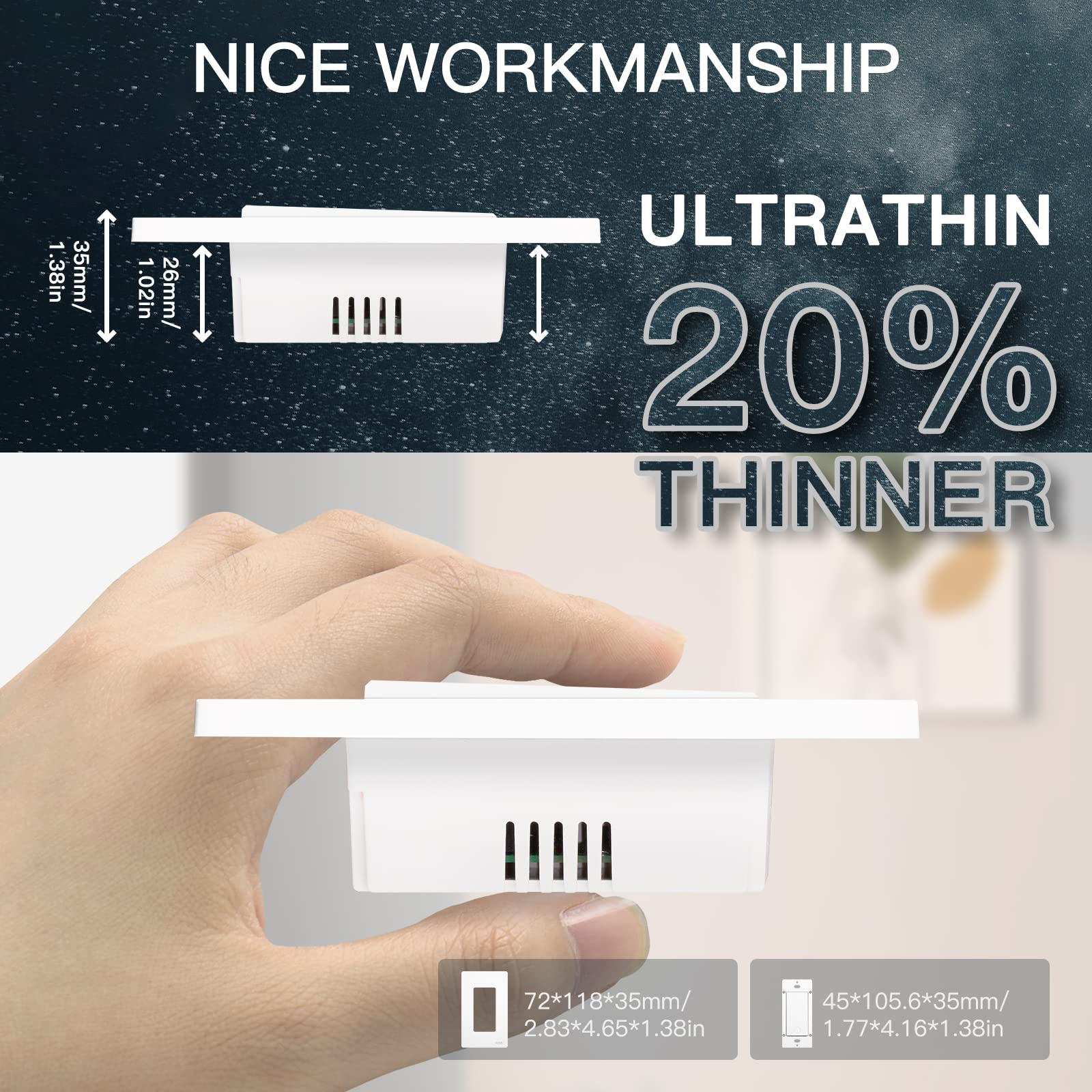 MOES Star Ring 2nd Generation Smart Single Pole 3 Way WIFI Switch 1/2/3/4 Gang、mySite、fannypackpong