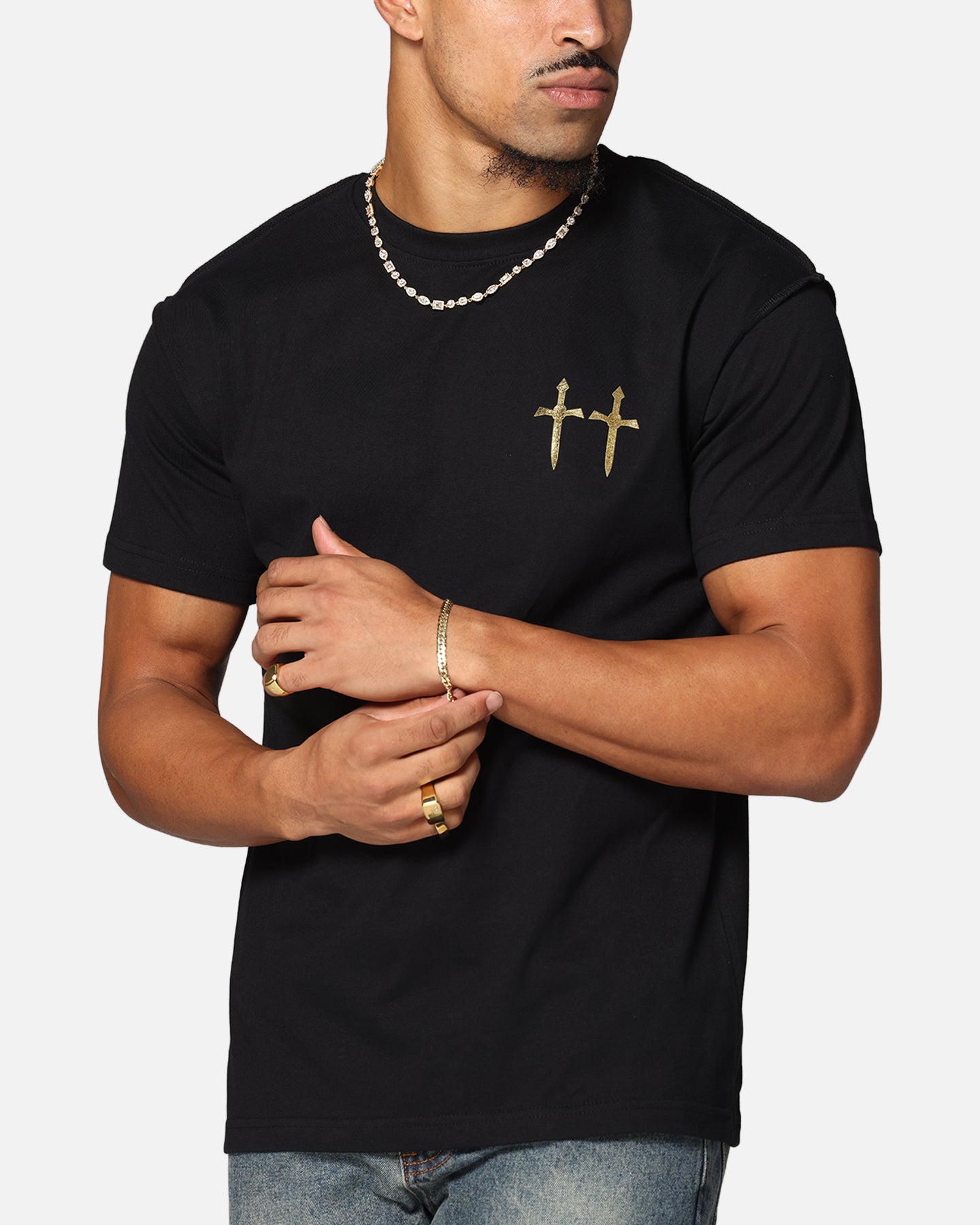 Saint Morta Mortal Lafayette T-Shirt Black/Gold、mySite、zt4zffjzw