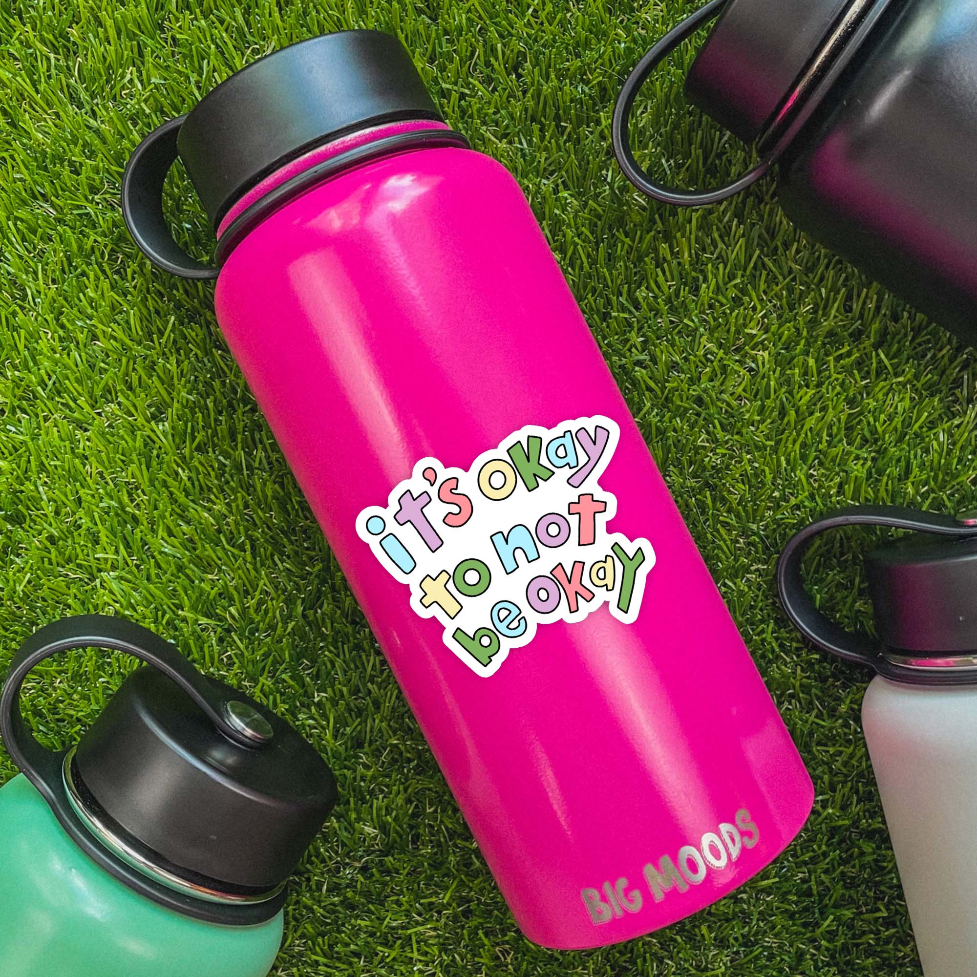  It's Okay To Not Be Okay Lettering - Positivity Sticker、mySite、ghnorth