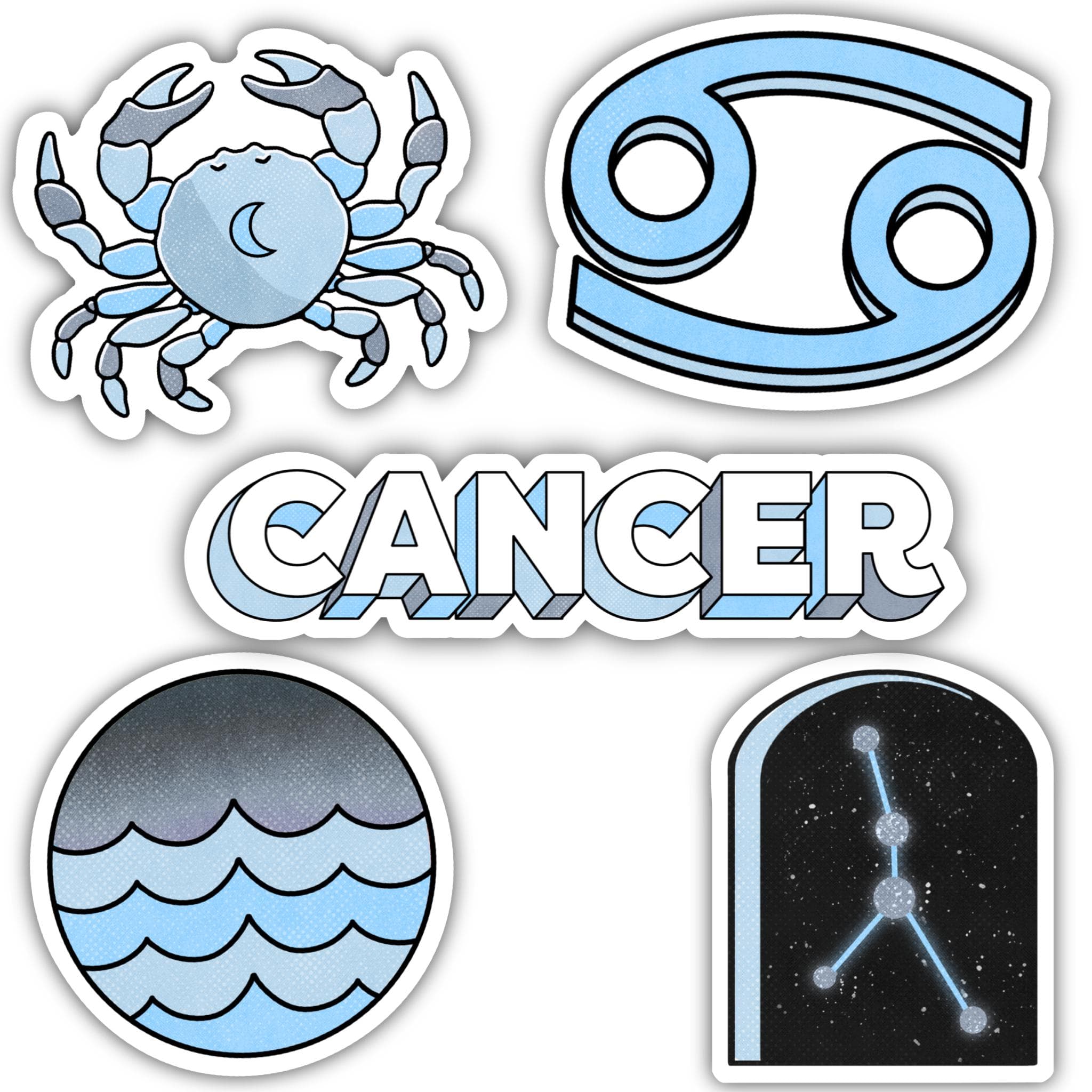  Cancer Zodiac Sticker 5 Pack、mySite、elrpsem3k