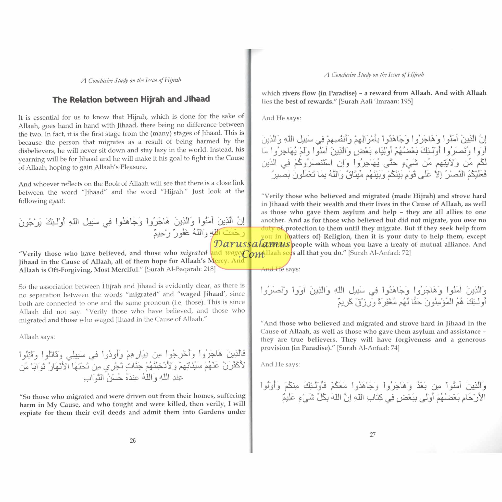 A Conclusive Study on the Issue of Hijrah and Separating from the Polytheists By Husayn bin 'Awdah Al-'Awaayishah、mySite、topwebapps