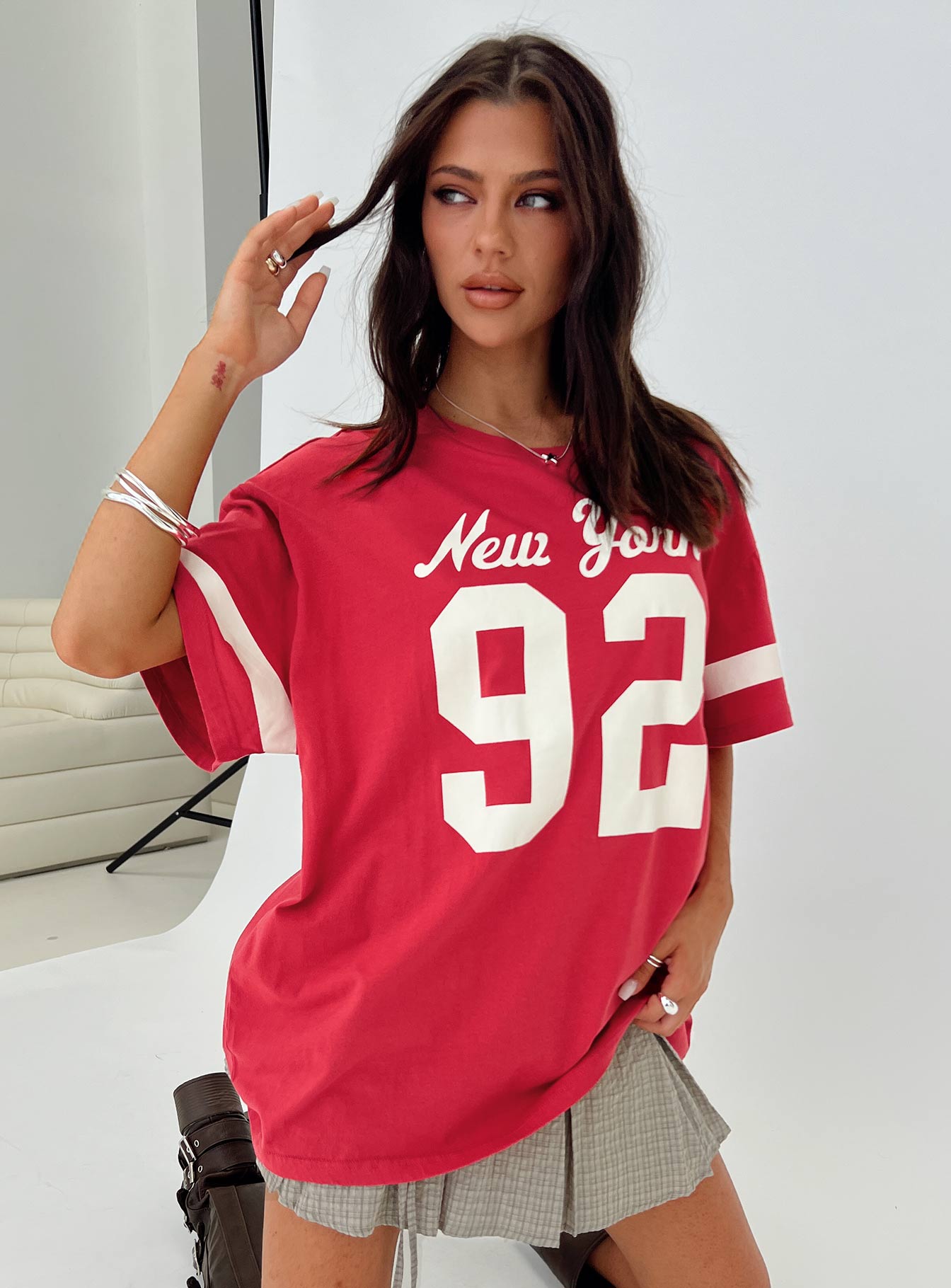 New York 95 Oversized Tee Red、mySite、solidvoid