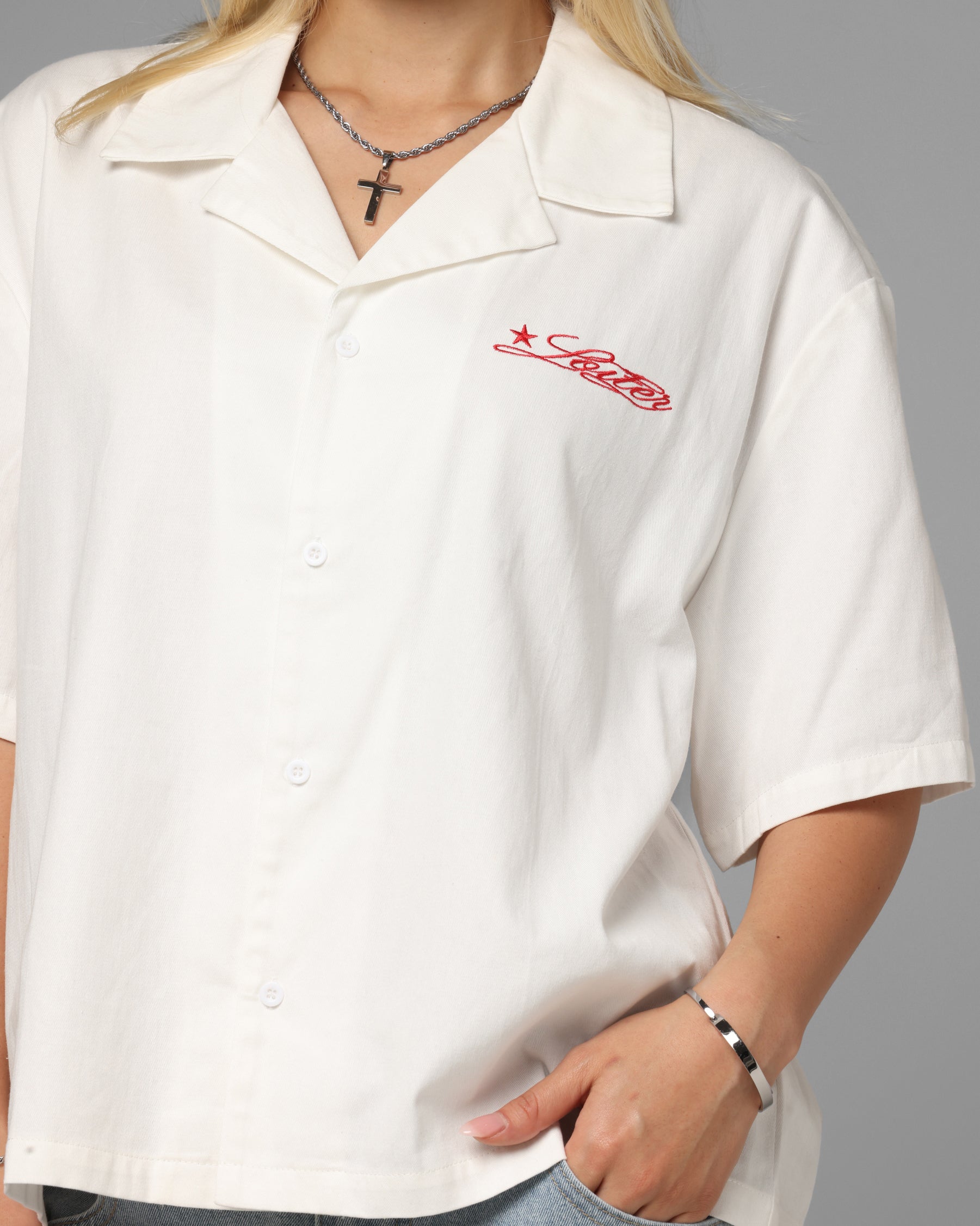 Loiter Daytona Button Up Shirt White、mySite、zt4zffjzw