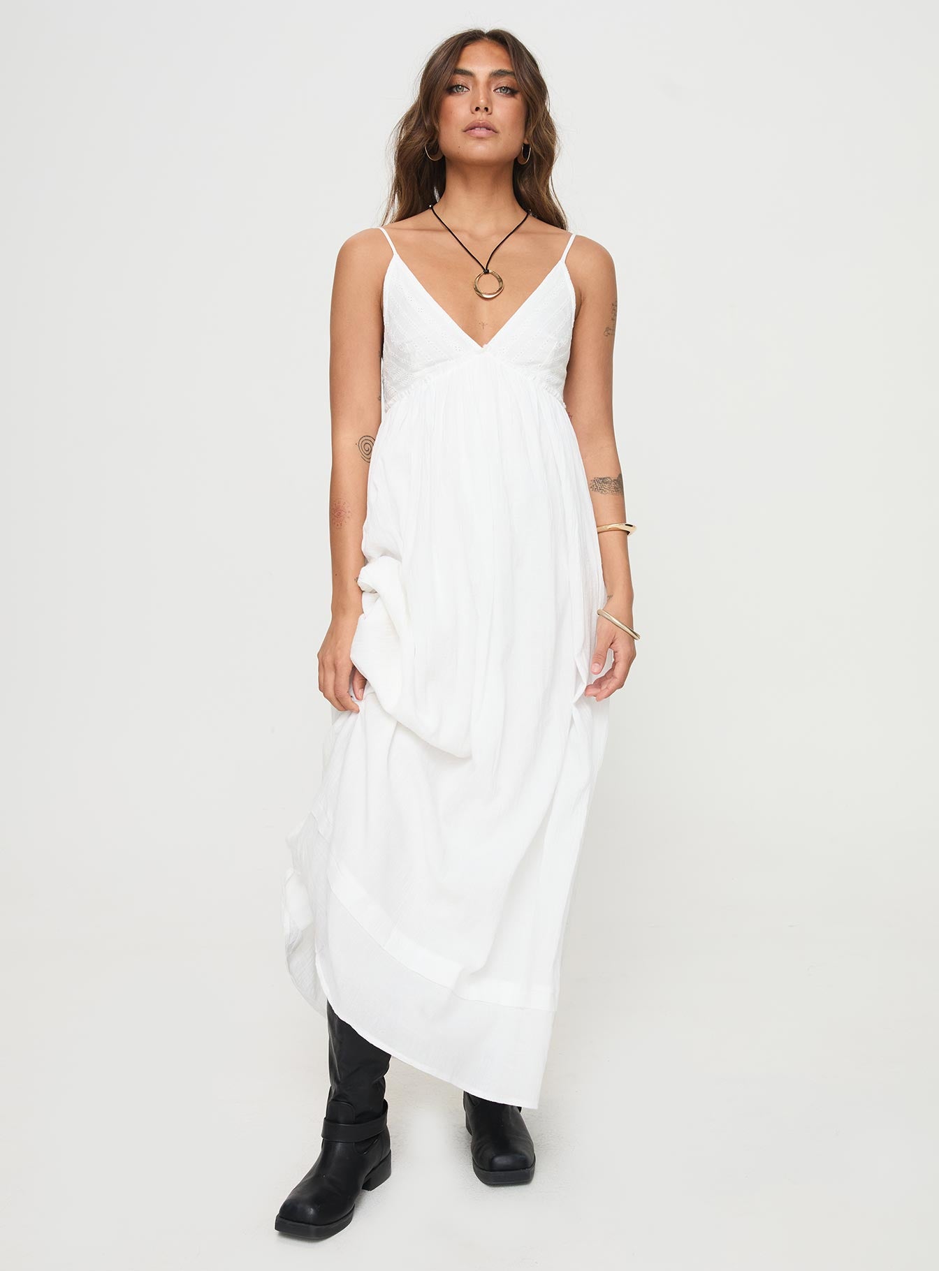 Eriksson Maxi Dress White、mySite、solidvoid