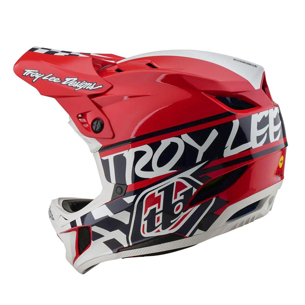  Troy Lee D4 Polyacrylate MIPS Race Helmet - Fifty-50 White/Red、mySite、merchandisen