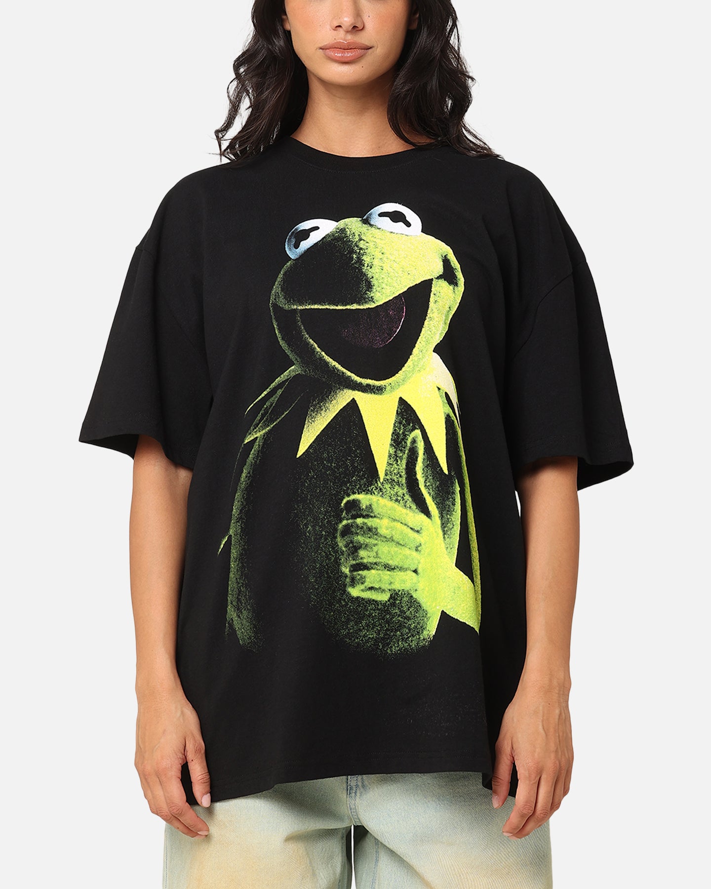 American Thrift Disney The Muppets Kermit Heavy T-Shirt Black、mySite、zt4zffjzw