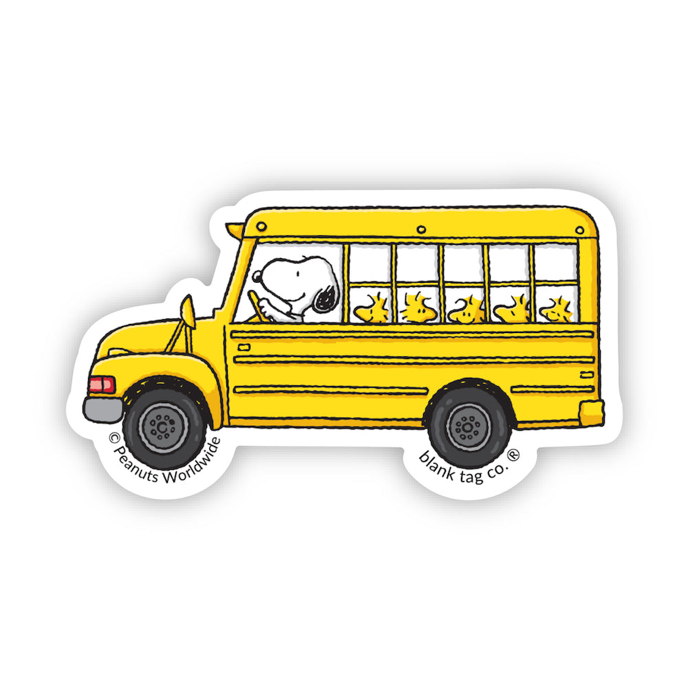  The Peanuts Snoopy Driving A School Bus Vinyl Sticker Decal、mySite、ghnorth