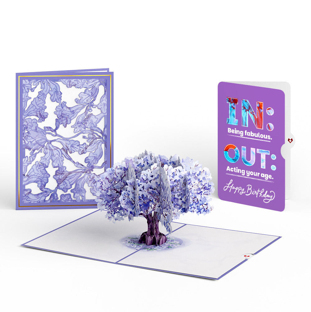 Watercolor Jacaranda Tree Birthday Pop-Up Card and IN & OUT Sentiment Set、mySite、solidvoid