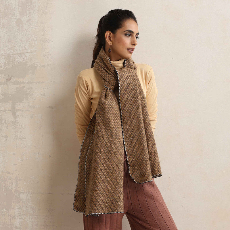 Woolen Stole | Checkered Print | Brown、mySite、camillekostekn