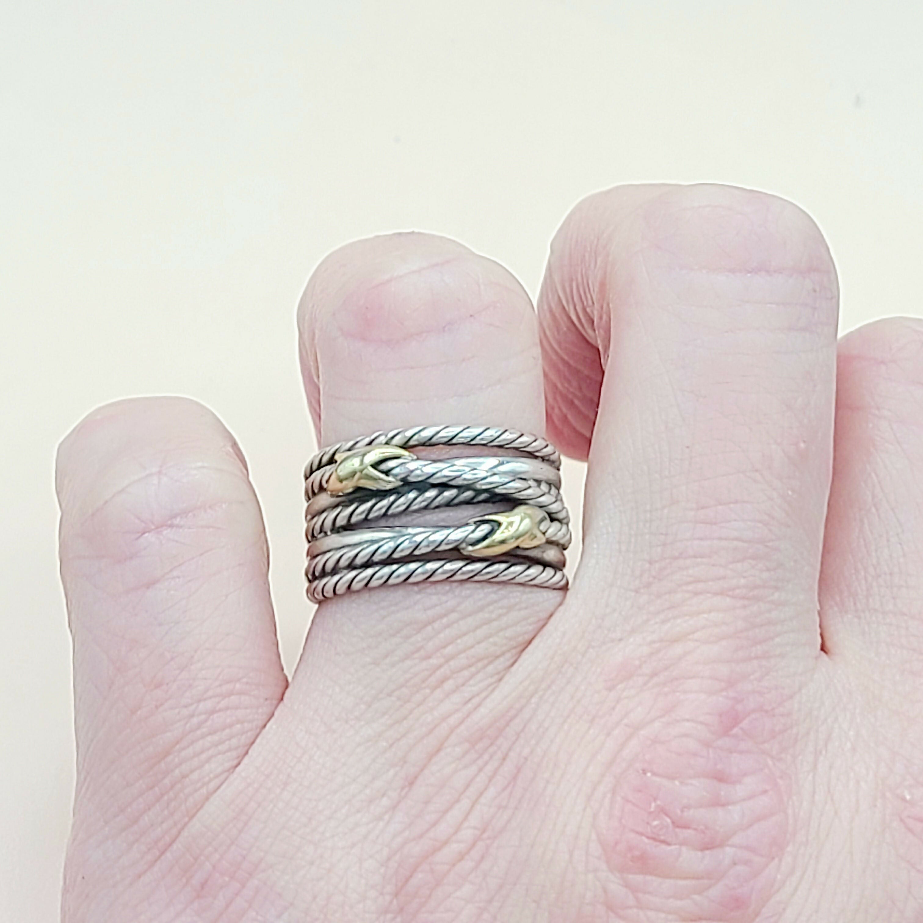 David Yurman Double X Crossover Ring 18K Gold、mySite、hinf8tx79