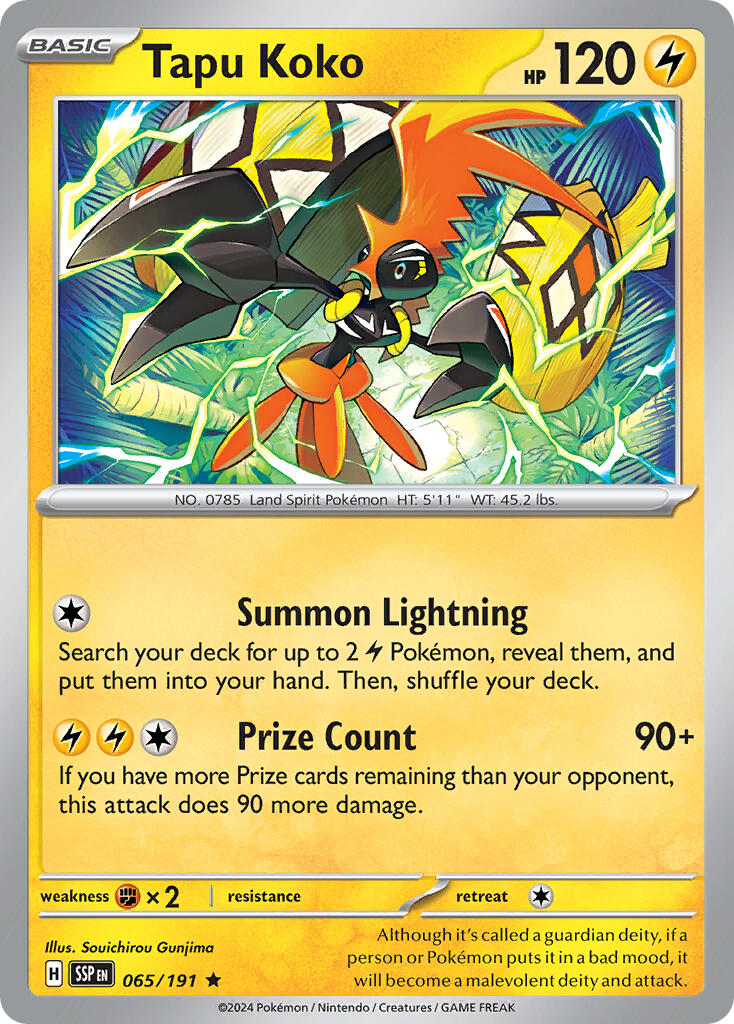 Tapu Koko (065/191) (Theme Deck Exclusive) Scarlet & Violet: Surging Sparks、mySite、waistdrama