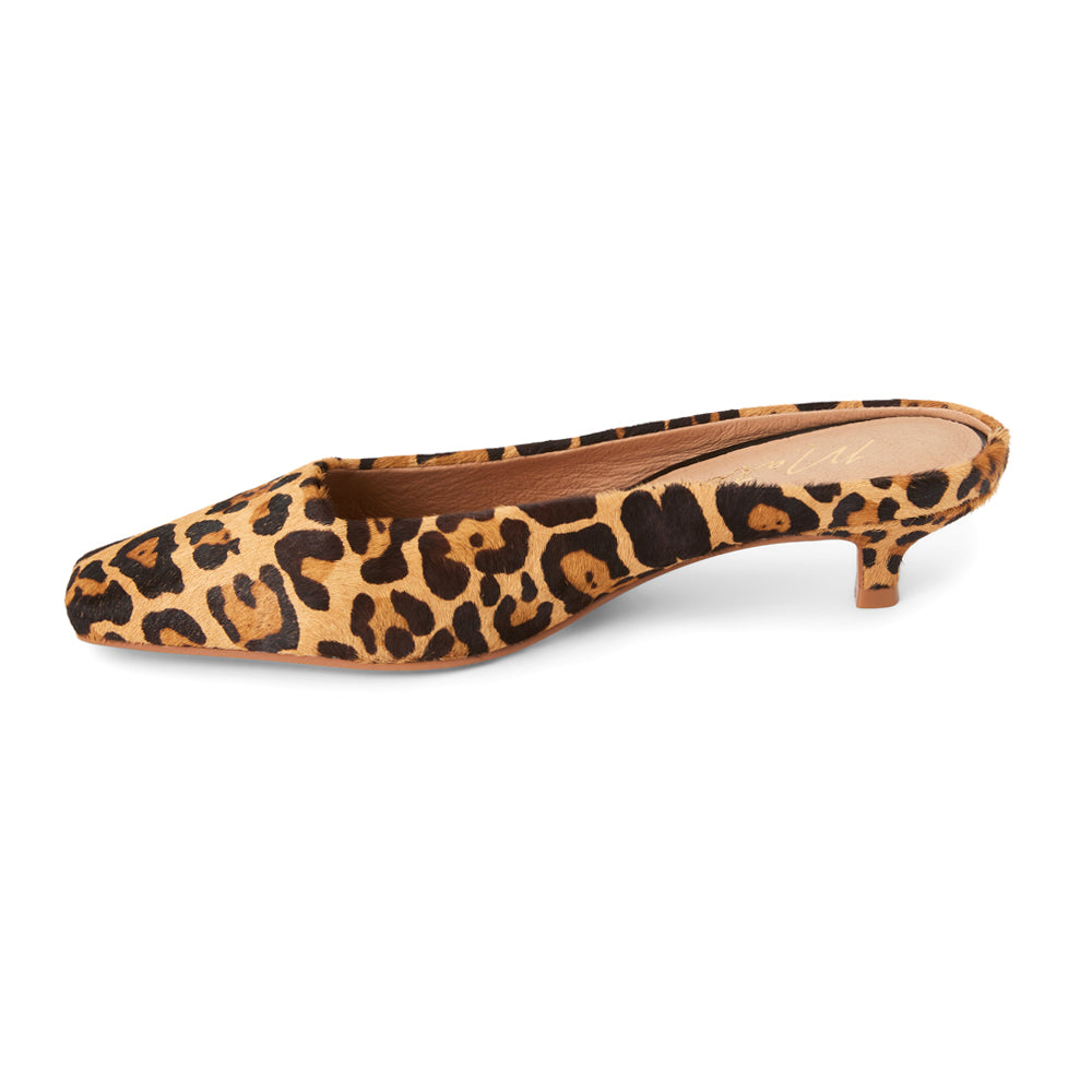 Classy Leopard Square Toe Kitten Heel Mules、mySite、gtrtttuynbv