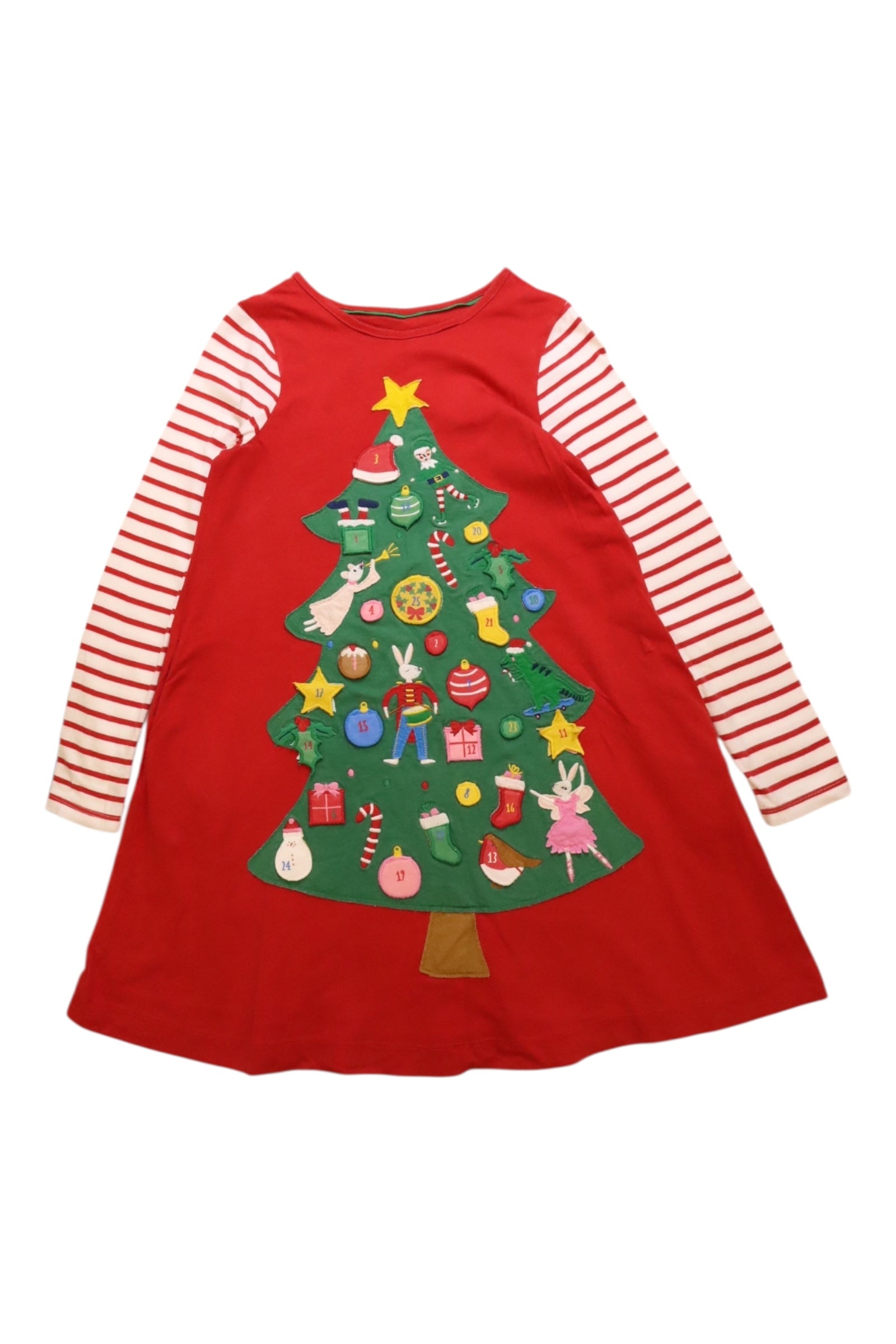 Boden Christmas Tree Long Sleeve Dress 9-10Y、mySite、g9winljtr