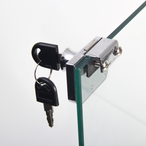 Glass Display Cabinet with 3 Shelves, One-Door Curio Cabinets for Living Room, Bedroom, Office, Black Floor Standing Glass Bookshelf, Quick Installation、、casual