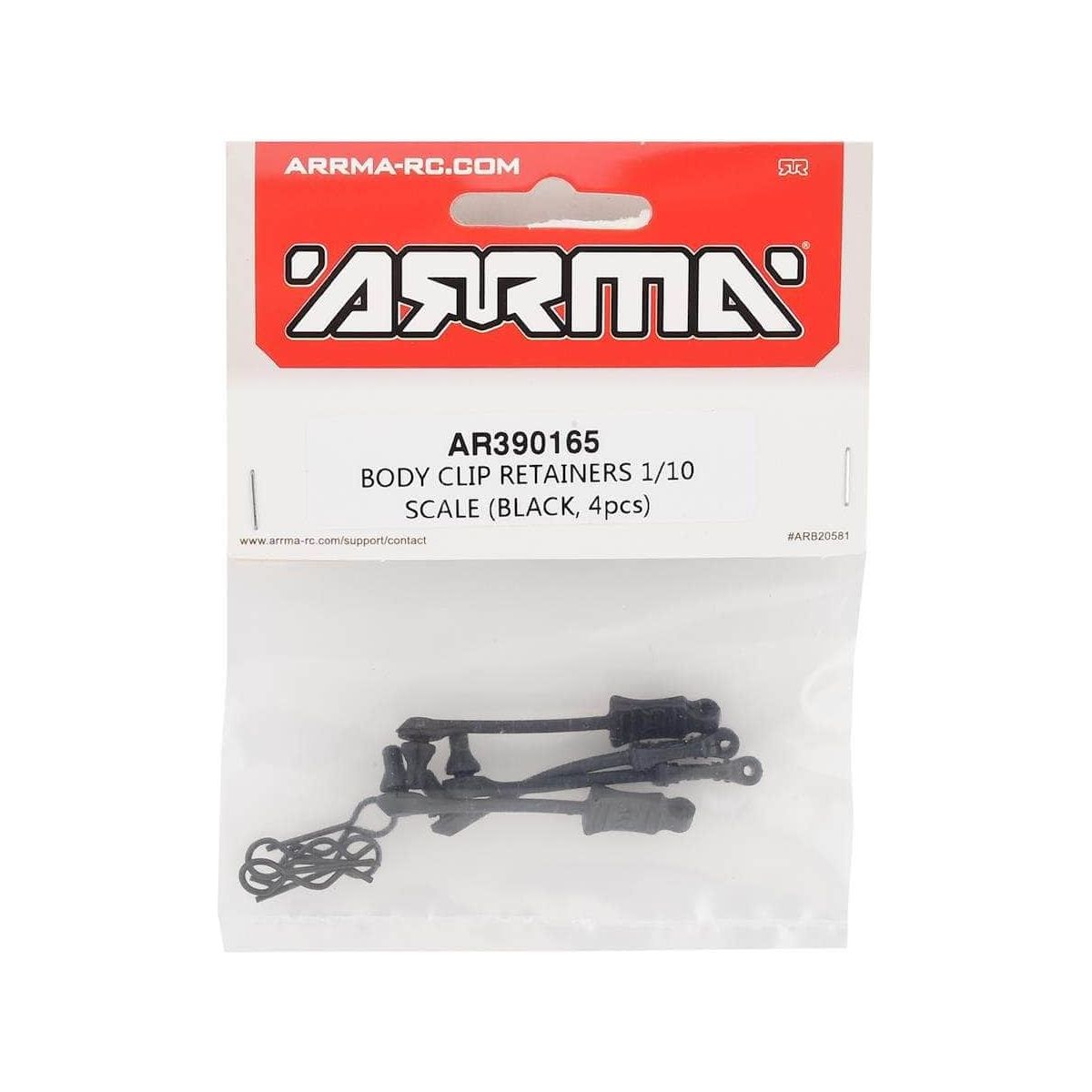  ARAC3445, AR390165, Arrma 1/10 Body Clip Retainer (Black) (4)、mySite、merchandisen