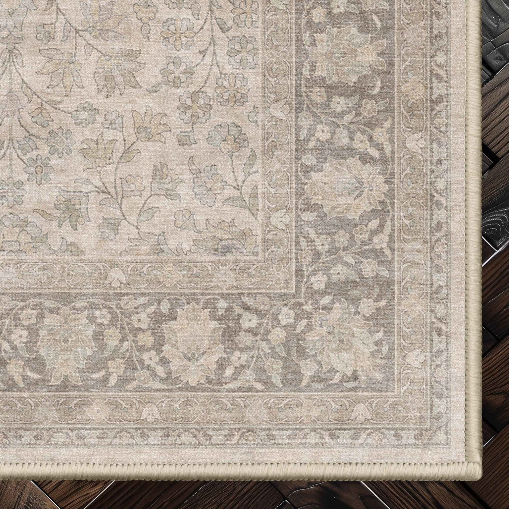 Madrid Beige Floral Rug – Bold Pattern Easy to Clean、mySite、gigharbornorthrealestate