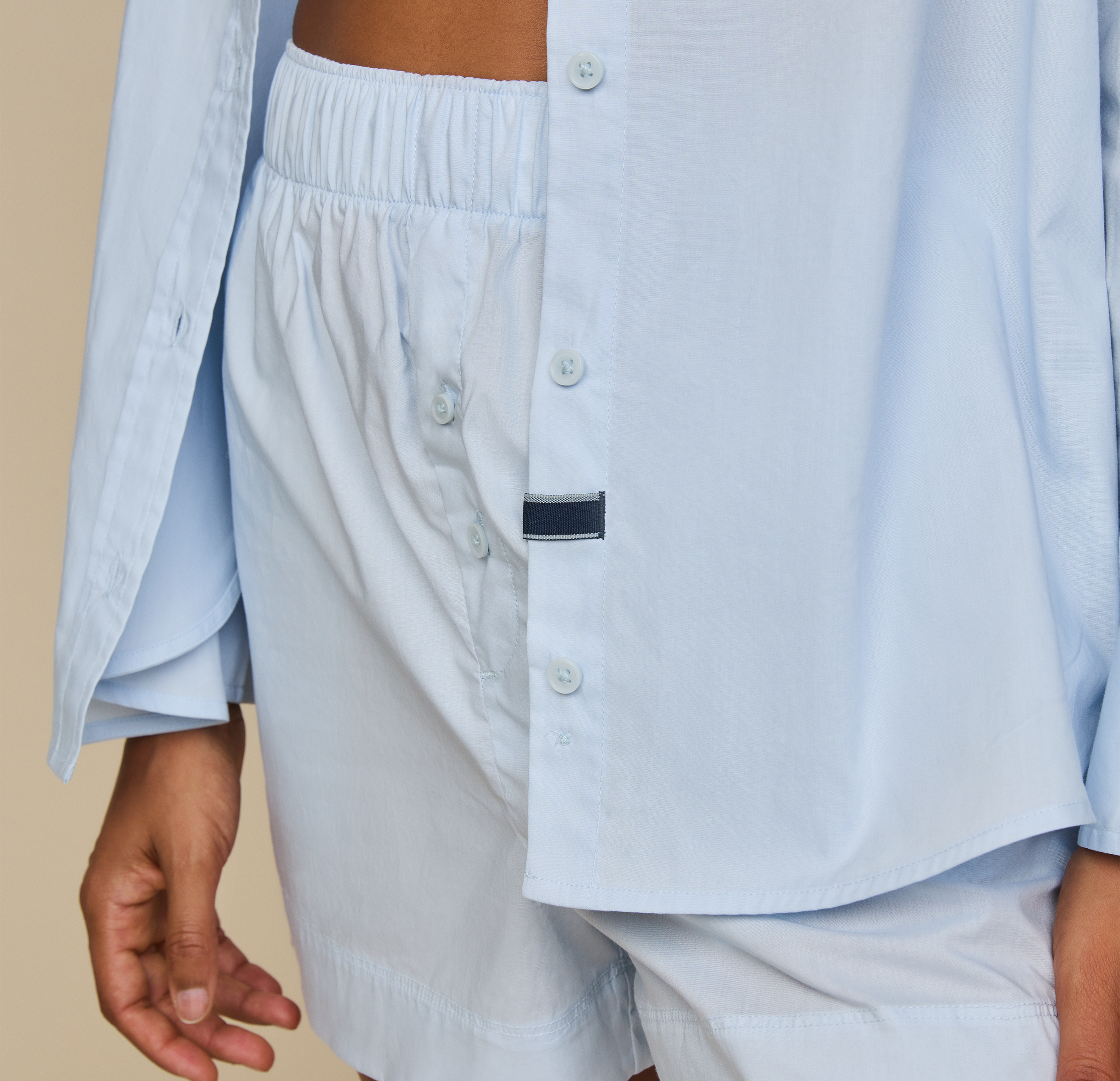 Classic Poplin Pajama Shirt - Ice Blue、mySite、bengalsvssteelers