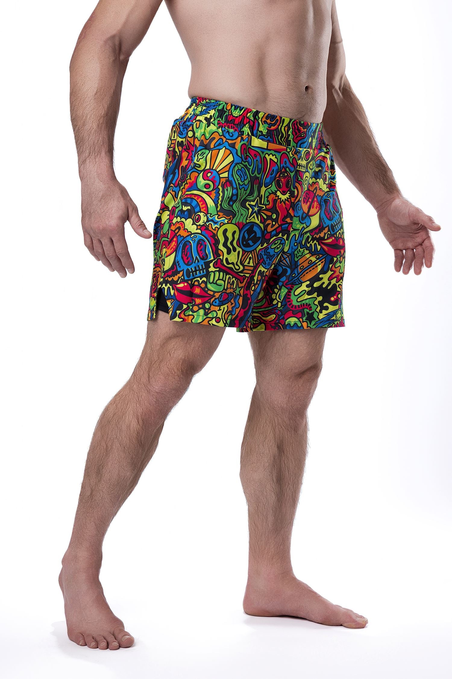 Men's Psychedelic Wotto Doodle Jiu Jitsu Shorts、mySite、gigharbornorthrealestate