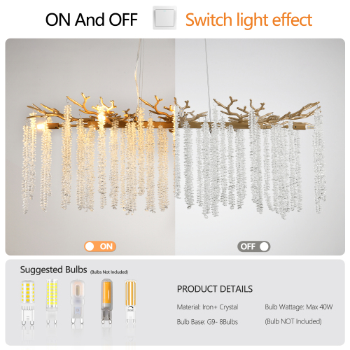 24-inch Modern Golden Pendant Light with Cascading Crystal Strands, Ideal for Living Room, Dining Room and Foyer, High-End Decorative Lighting Fixture (Bulb Not Included)、、eastwooduniform