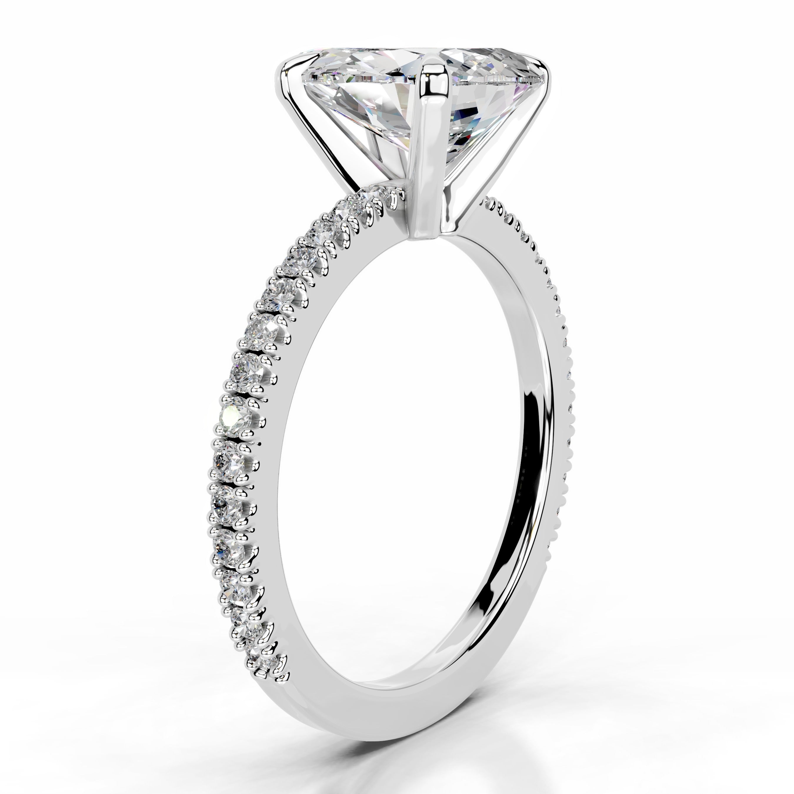 Luisana Moissanite & Diamond Ring - 14K White Gold (RTS)、mySite、hinf8tx79