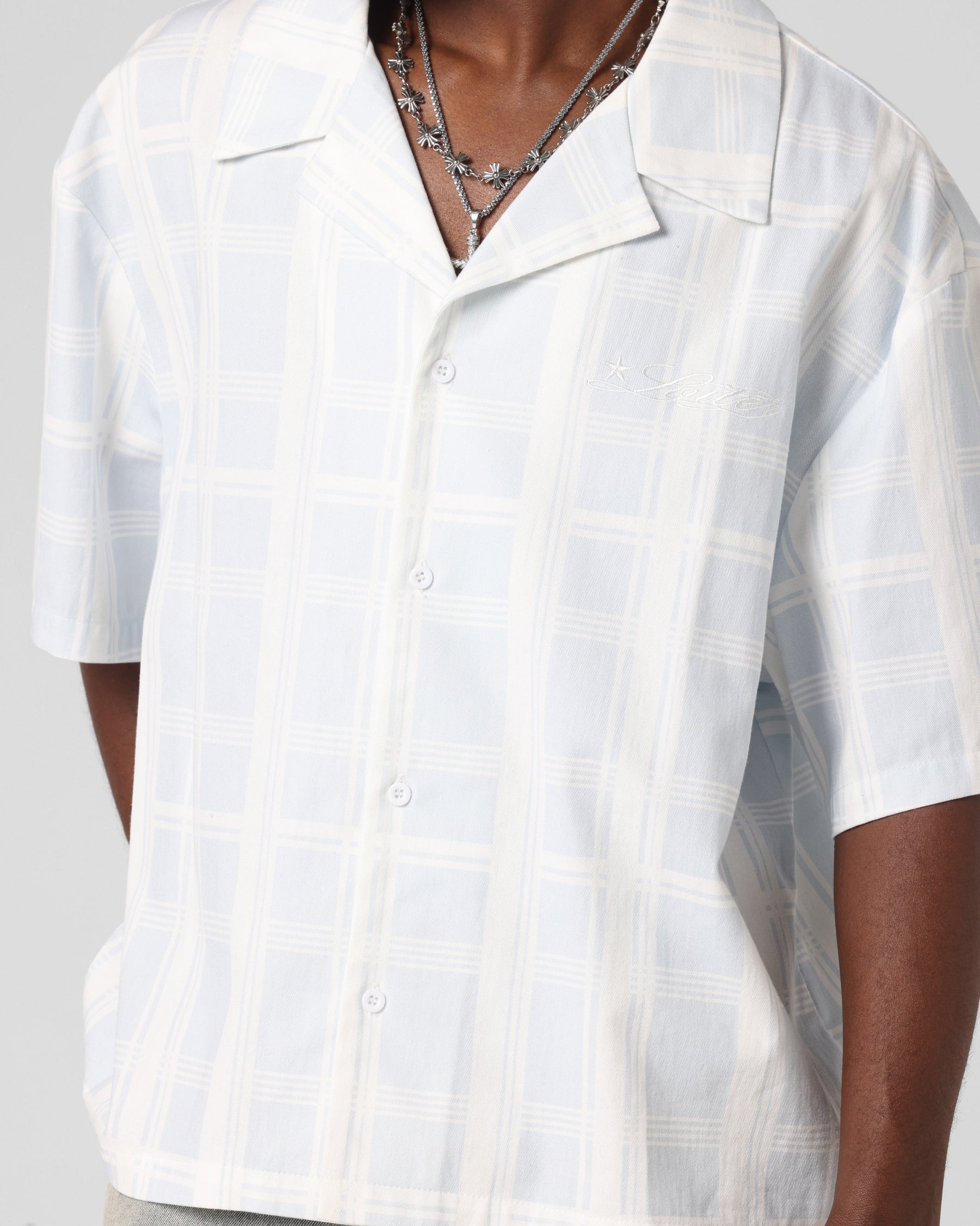 Loiter Daytona Button Up Shirt Blue Check、mySite、zt4zffjzw