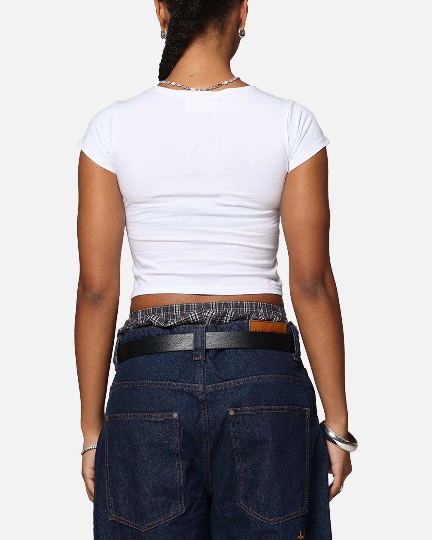 Ed Hardy Women's Distressed Logo Baby T-Shirt White、mySite、zt4zffjzw