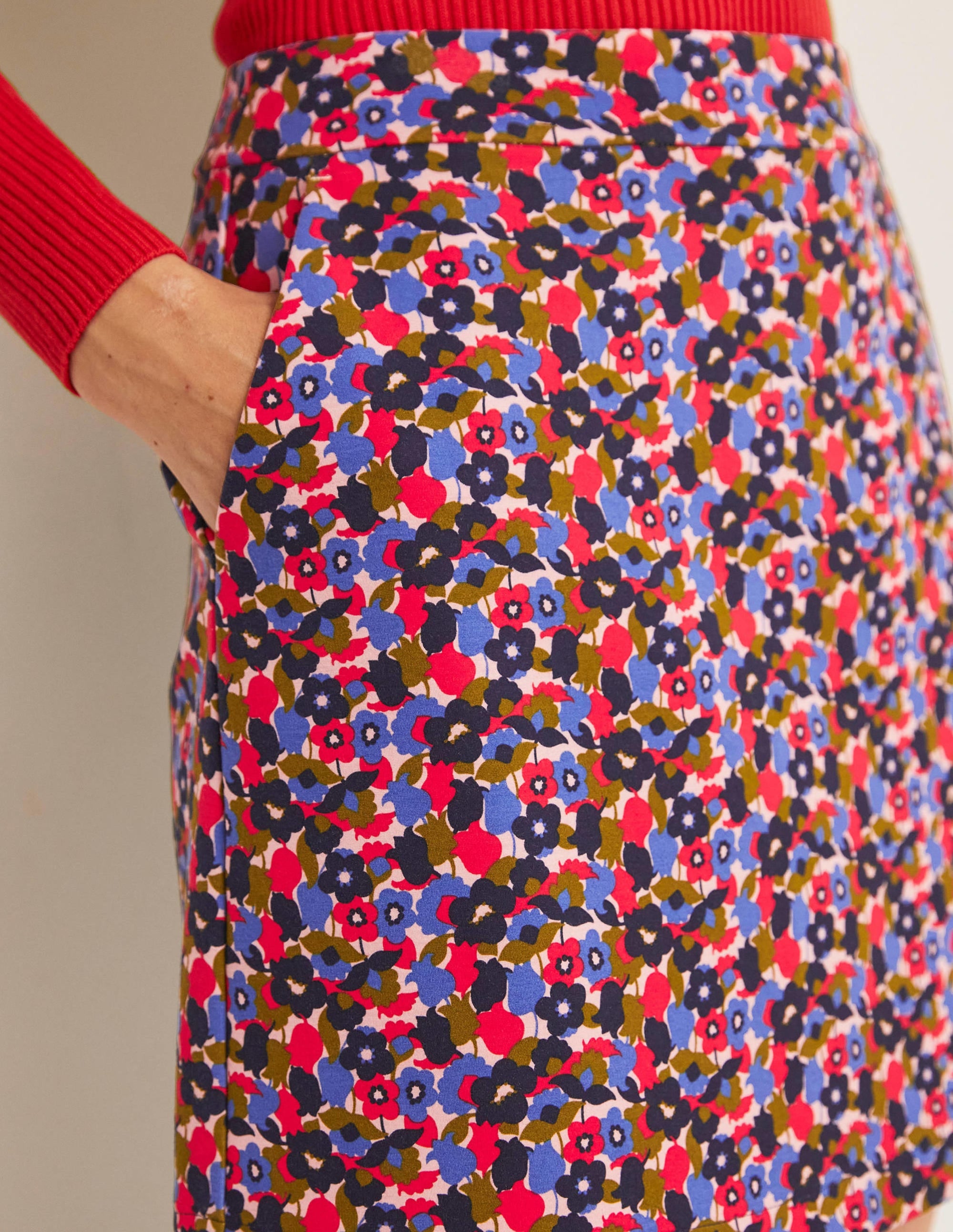  Ponte A-line Mini Skirt-Multi, Tulip Cluster、mySite、ashleygrahame