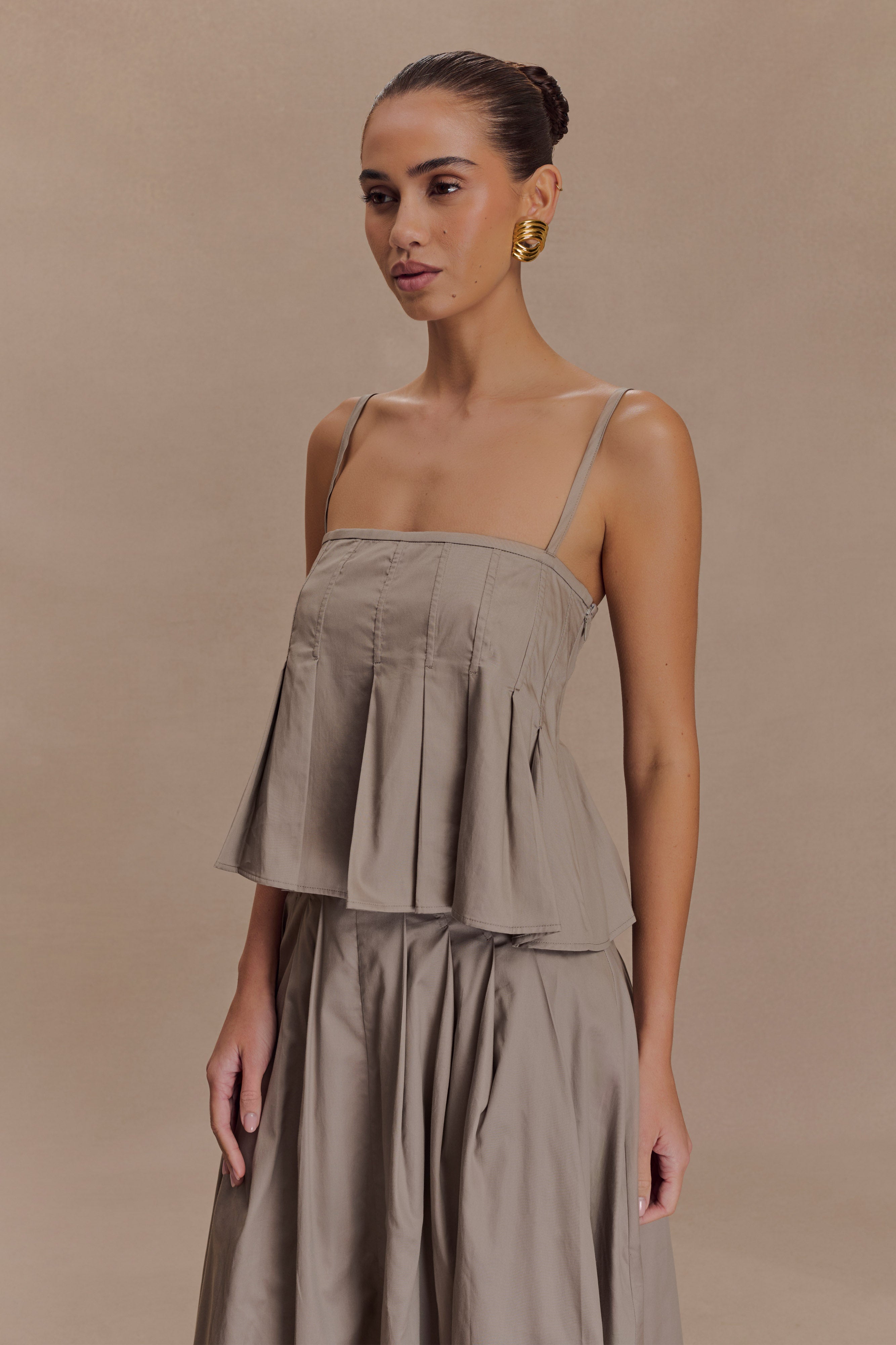 Mae Cotton Top - Pebble Brown、mySite、solidvoid