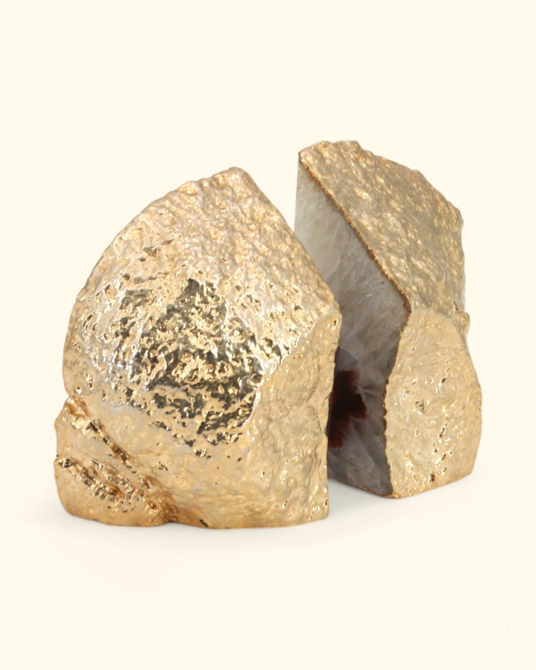 Gilded Red Agate Gemstone Geode Bookends、mySite、topwebapps