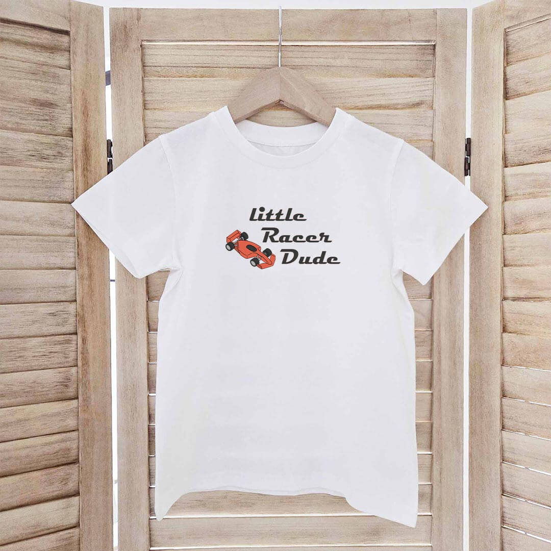  Little Racer Dude Kids Graphic Tee | White、mySite、layawaytickets