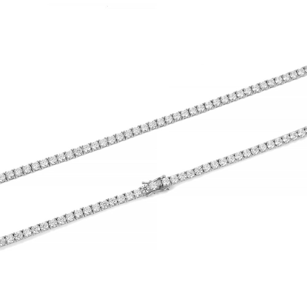 4MM Diamond Tennis Chain 14K Solid White Gold、mySite、hinf8tx79