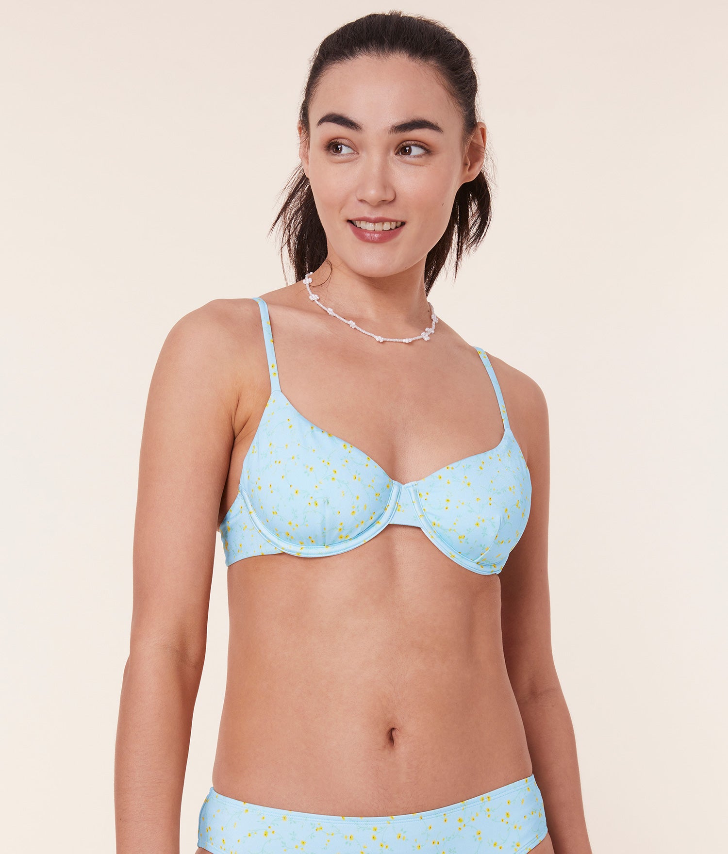  The Bermuda Bikini Top - Satin - Powder Ditsy Bloom、mySite、ashleygrahame