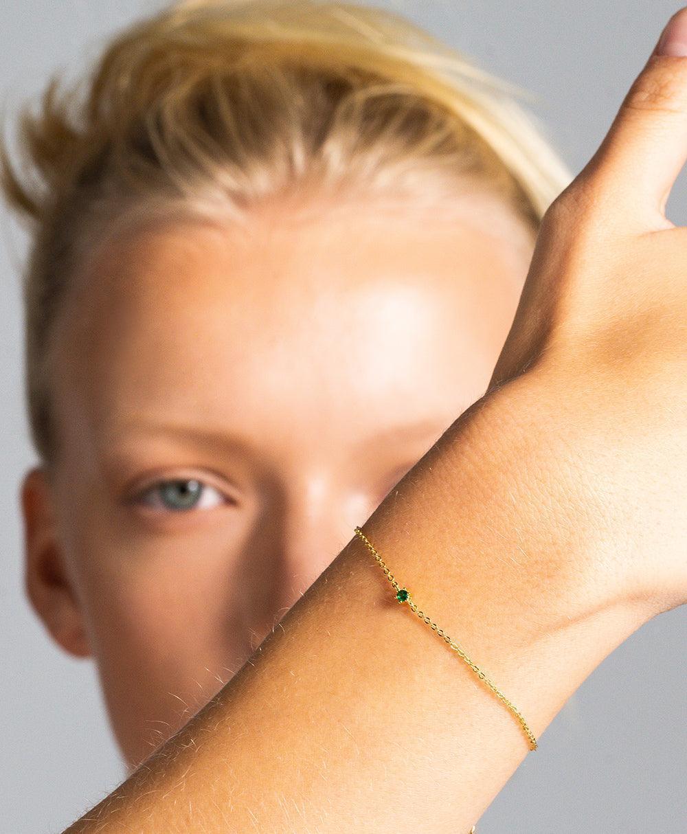 Rosa Bracelet Emerald 18ct Gold Plated